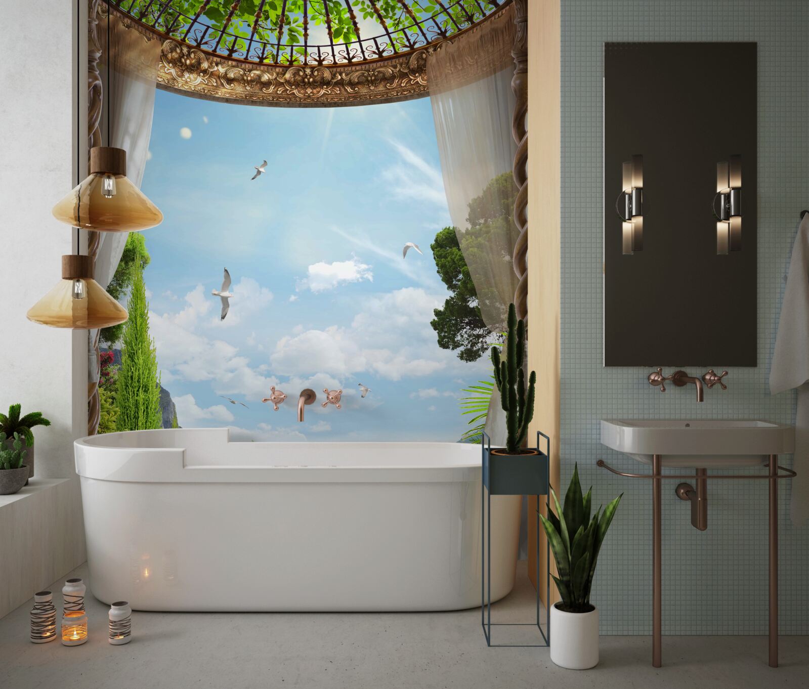 Фотошпалери чудовий вид, який відкривається з балкона