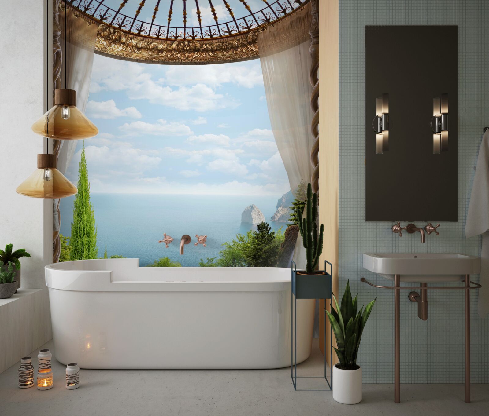 Фотошпалери балкон з чудовим видом