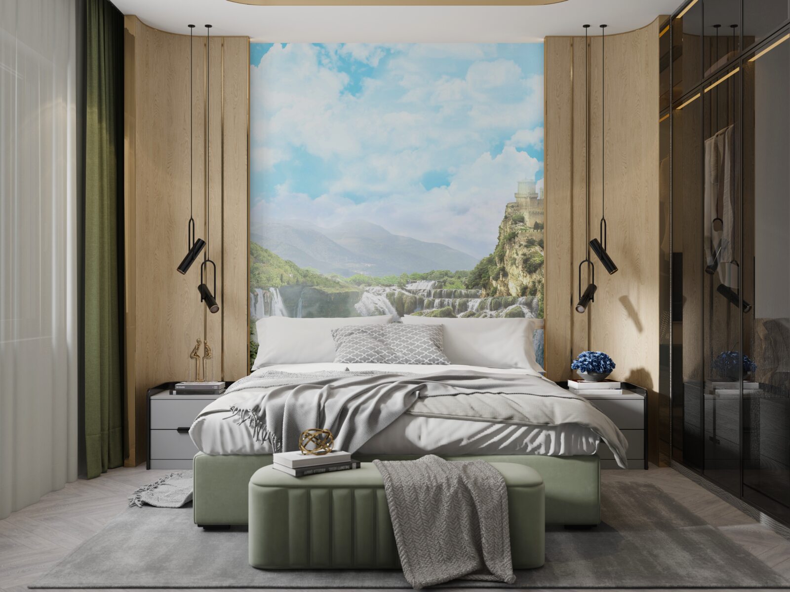 Фотошпалери стежка, що веде до водоспадів