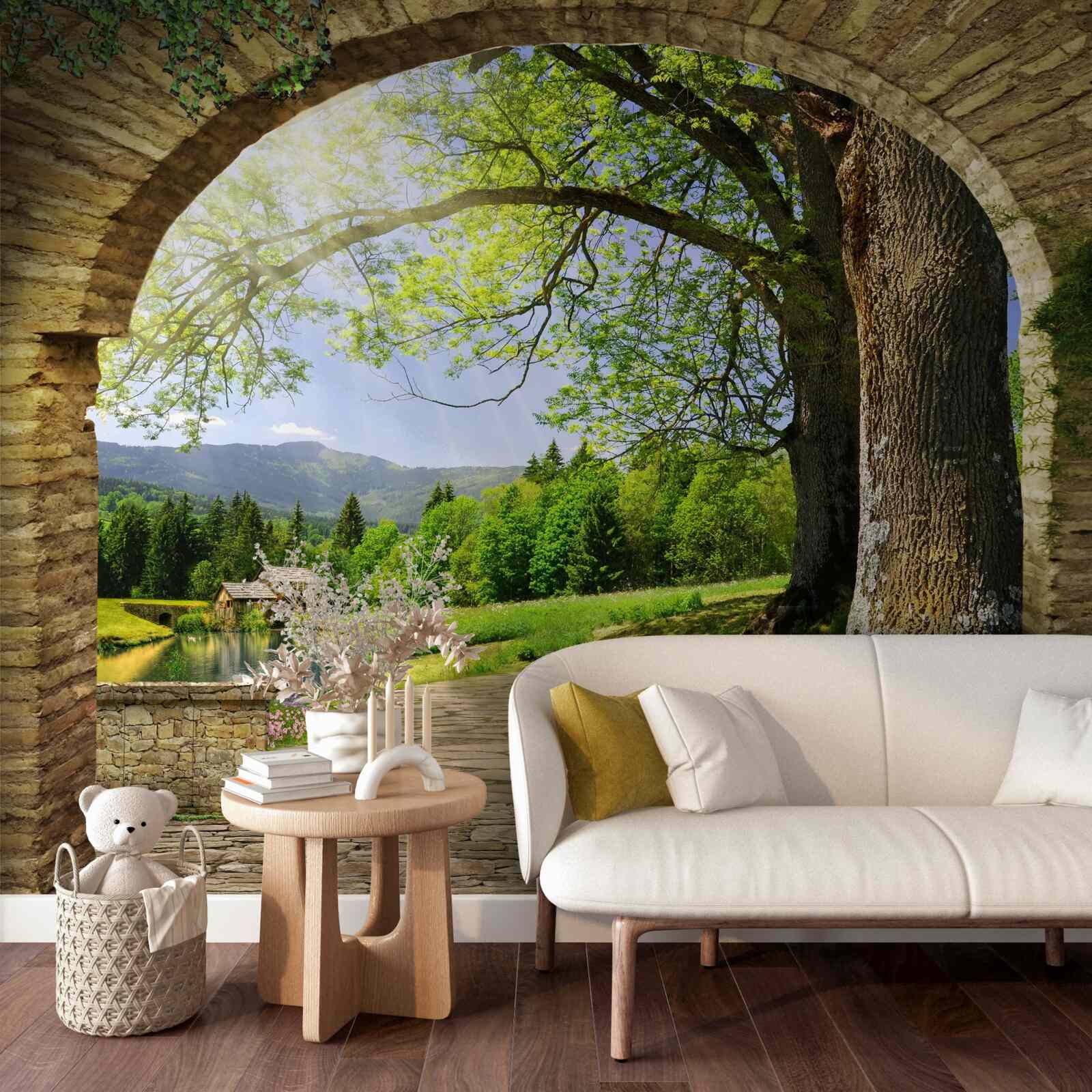 Фотошпалери вихід з арки в ліс