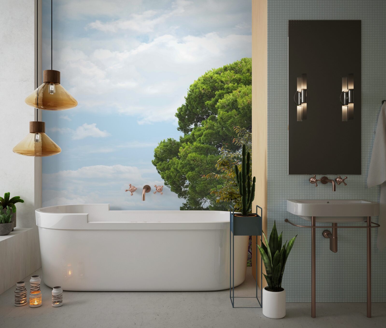 Фотошпалери величні каскадні водоспади