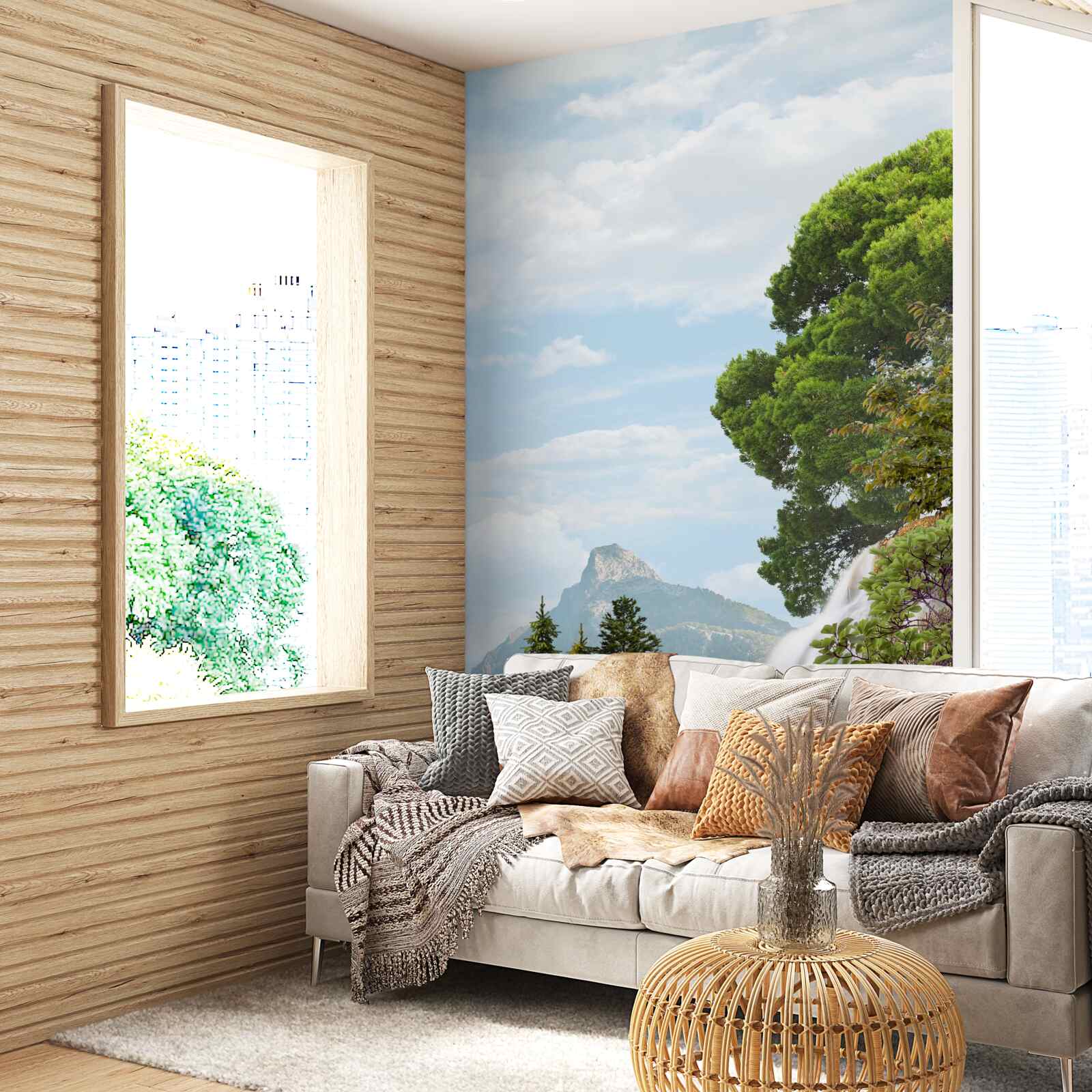 Фотошпалери величні каскадні водоспади