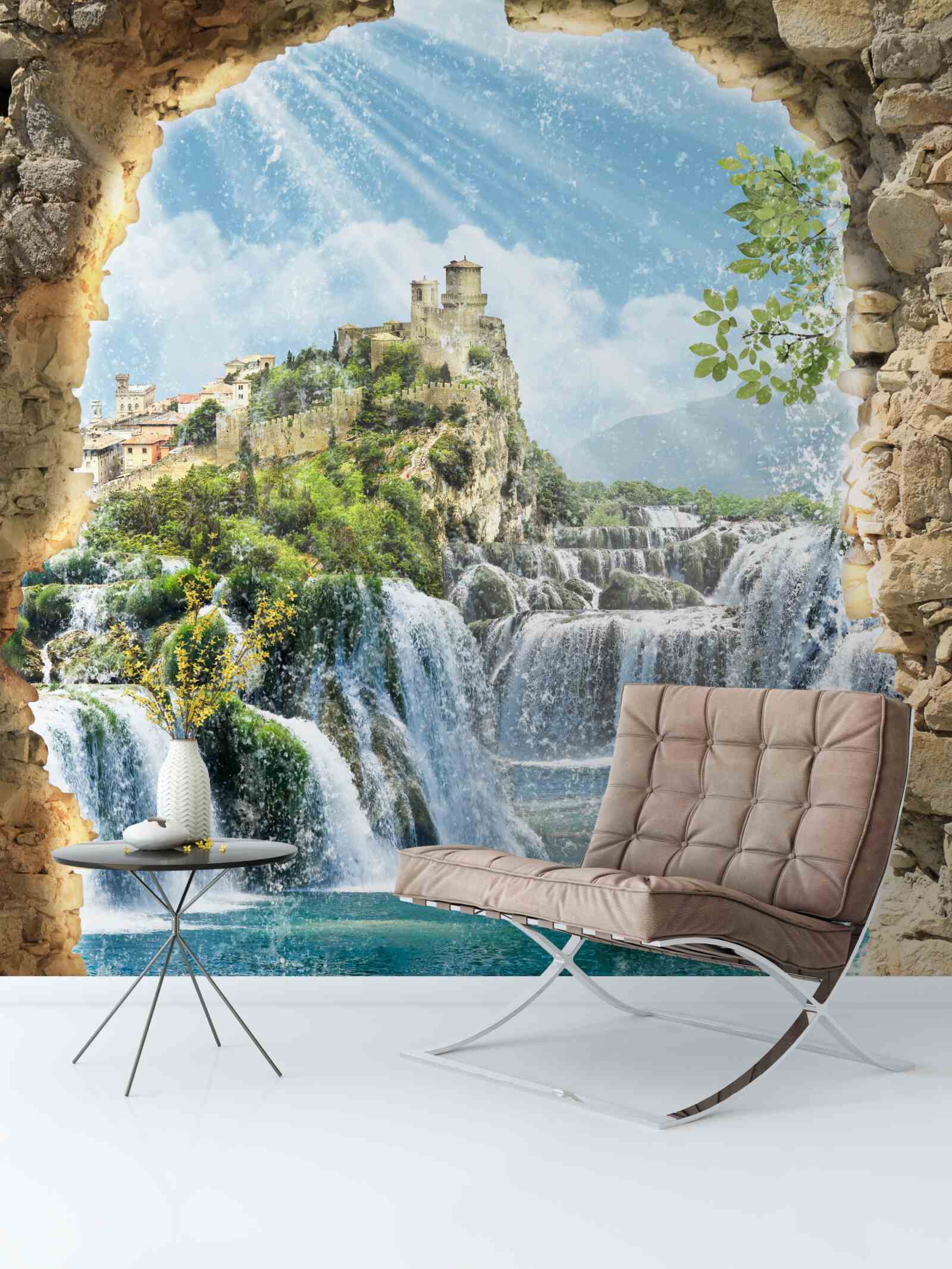 Фотошпалери панорама великих водоспадів