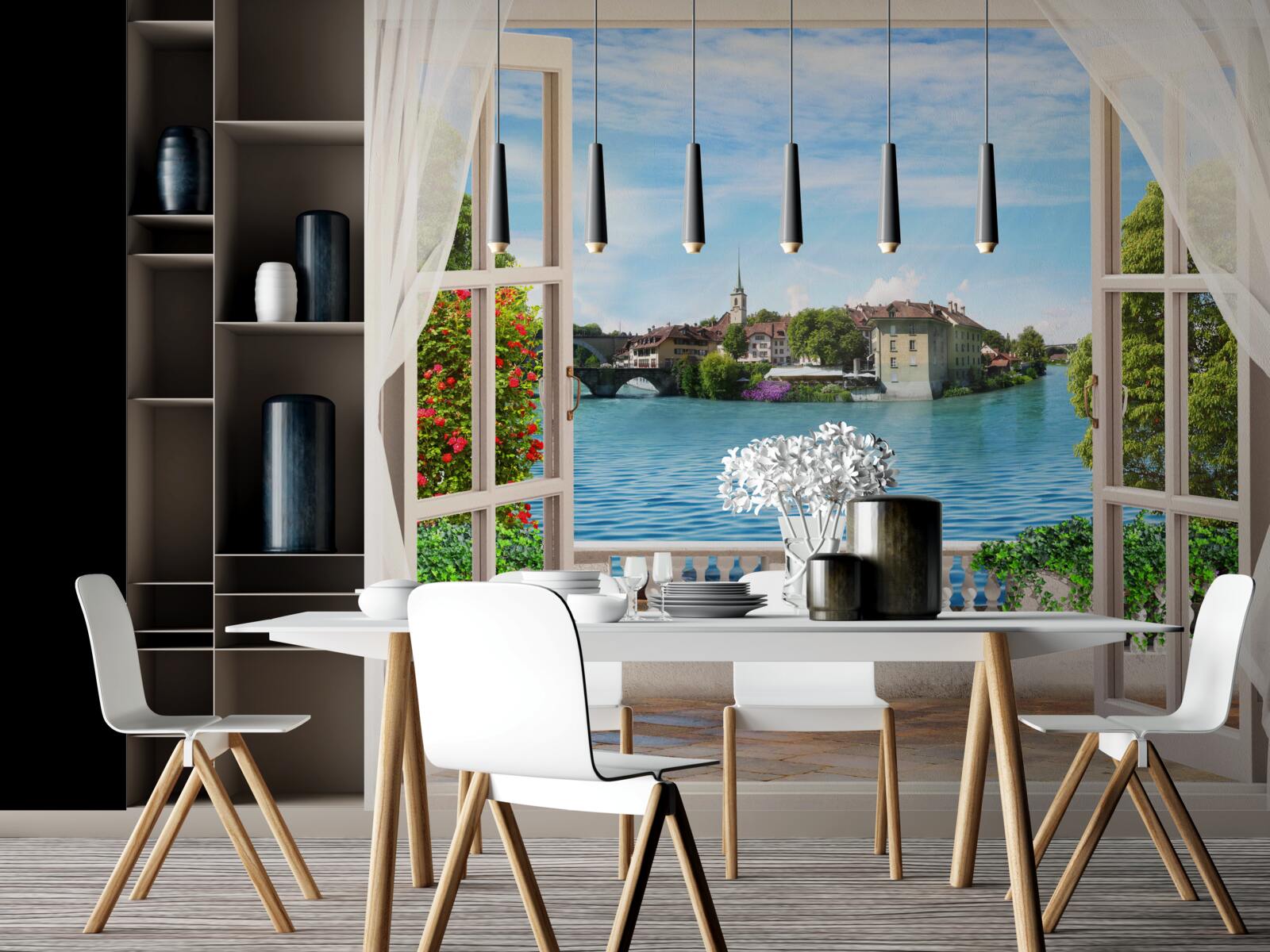 Фотошпалери пейзаж спокійного синього моря