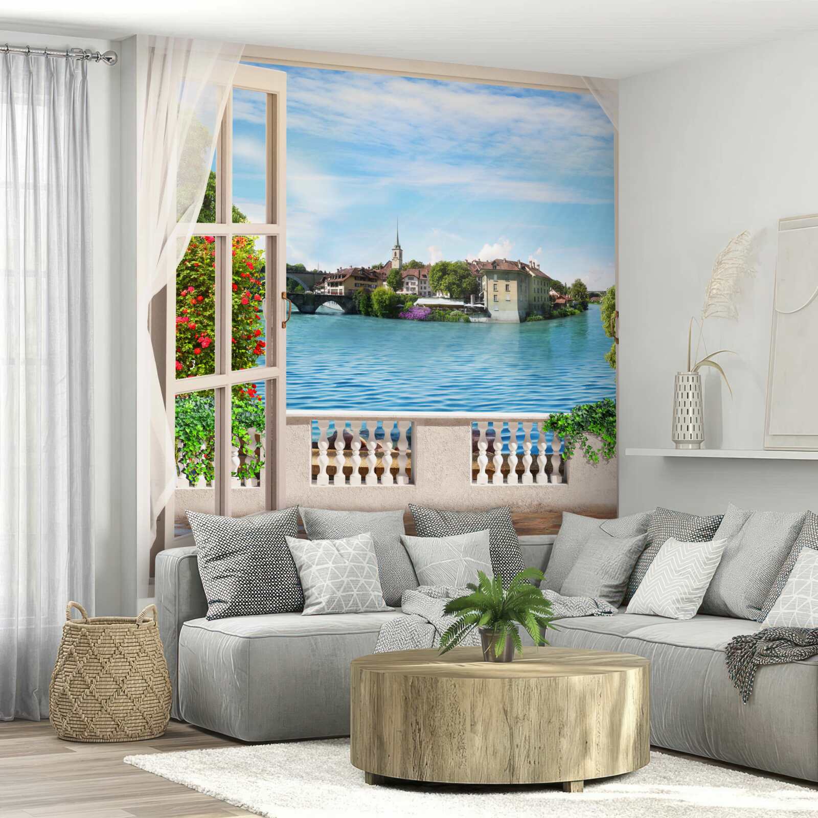 Фотошпалери пейзаж спокійного синього моря