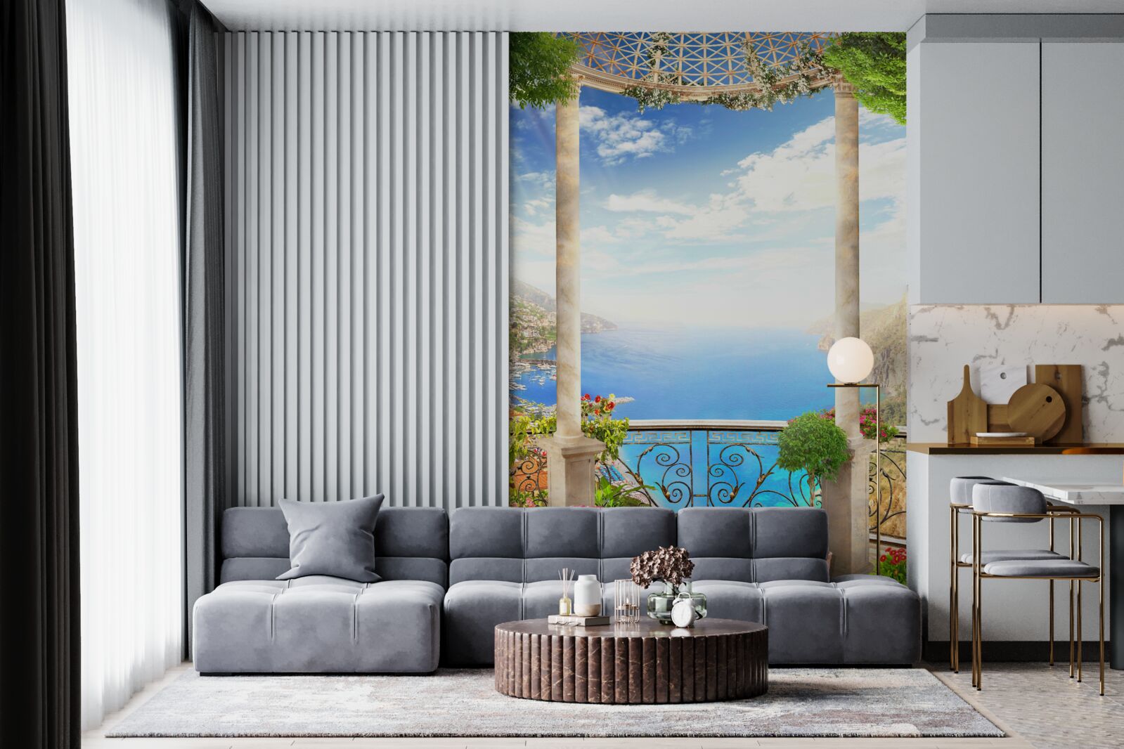 Фотошпалери платформа з видом на море