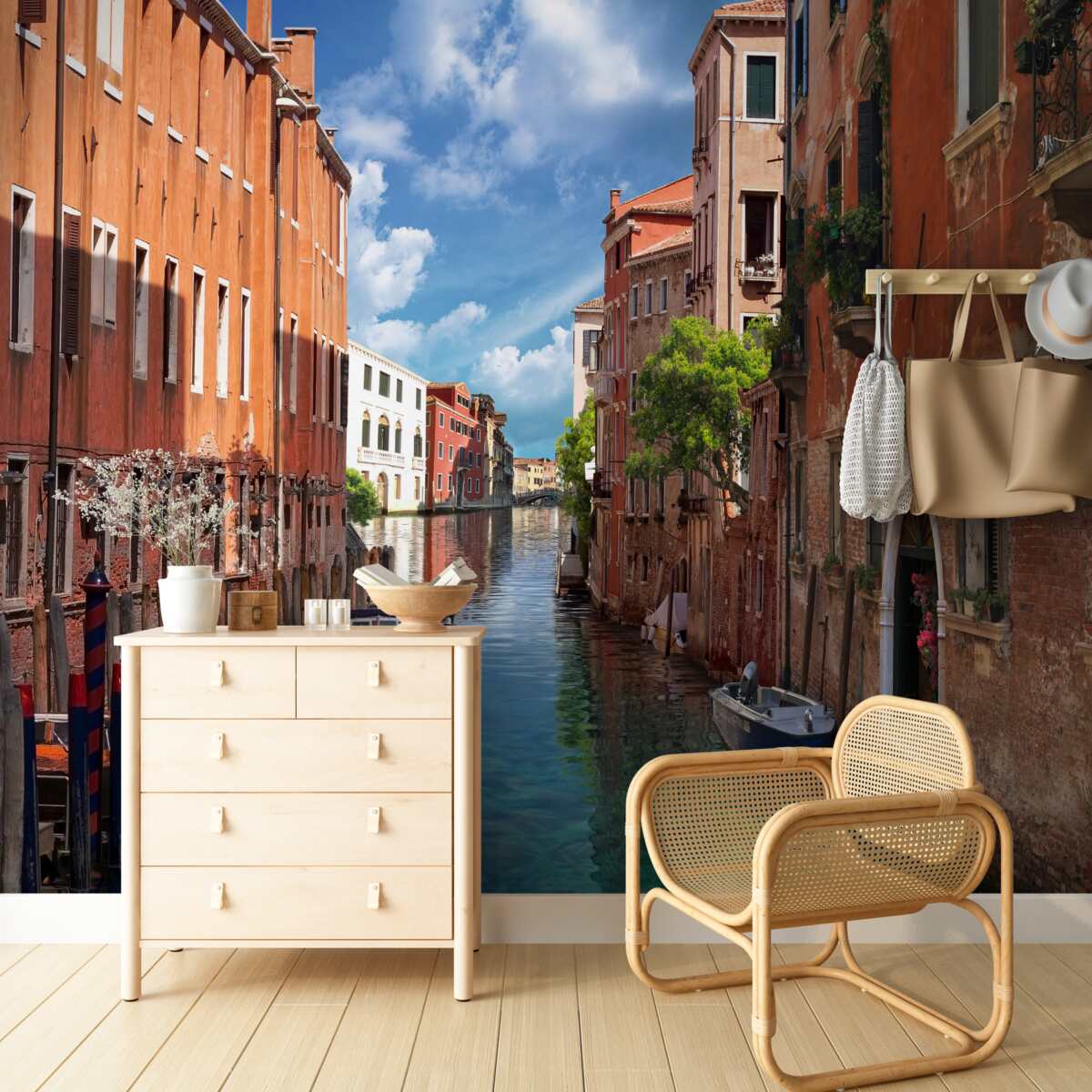 Фотошпалери вузький прохід між будинками у венеції