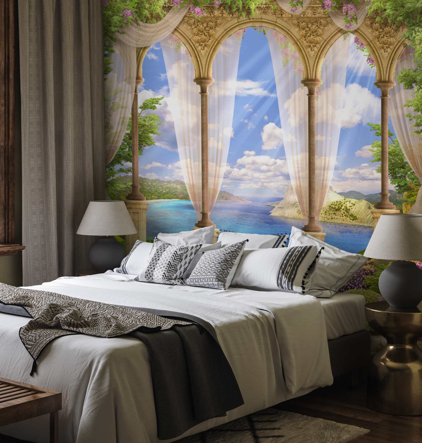 Фотошпалери з тераси відкривається вид на морську гладь