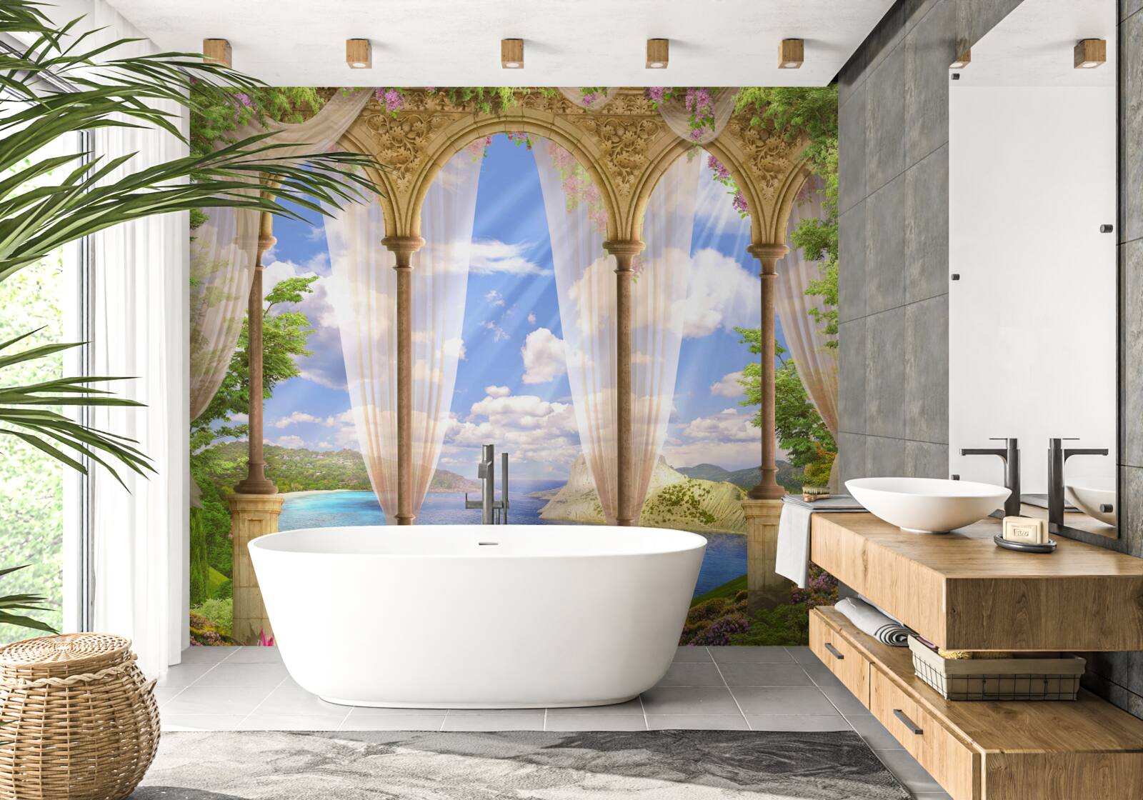 Фотошпалери з тераси відкривається вид на морську гладь