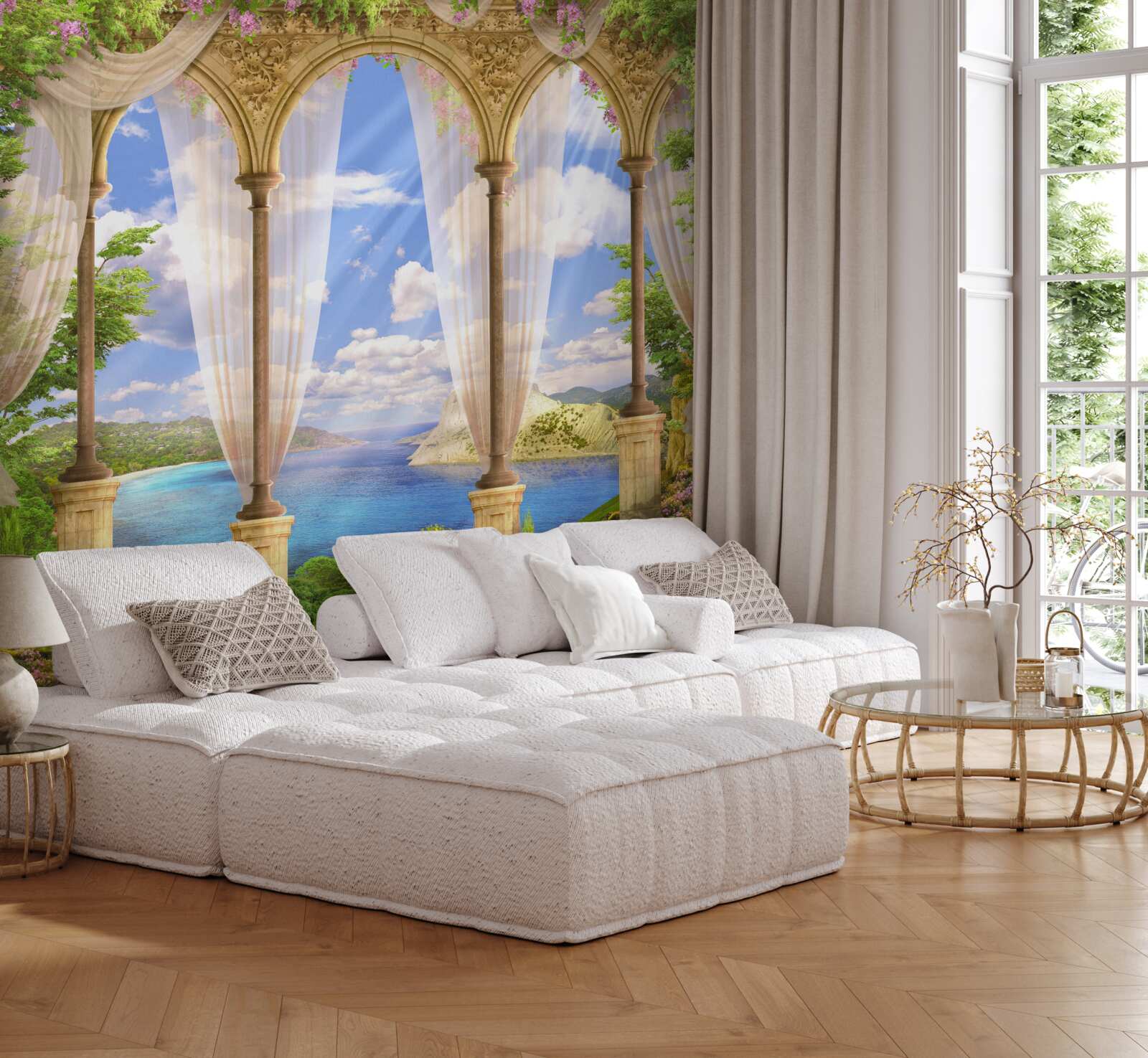 Фотошпалери з тераси відкривається вид на морську гладь