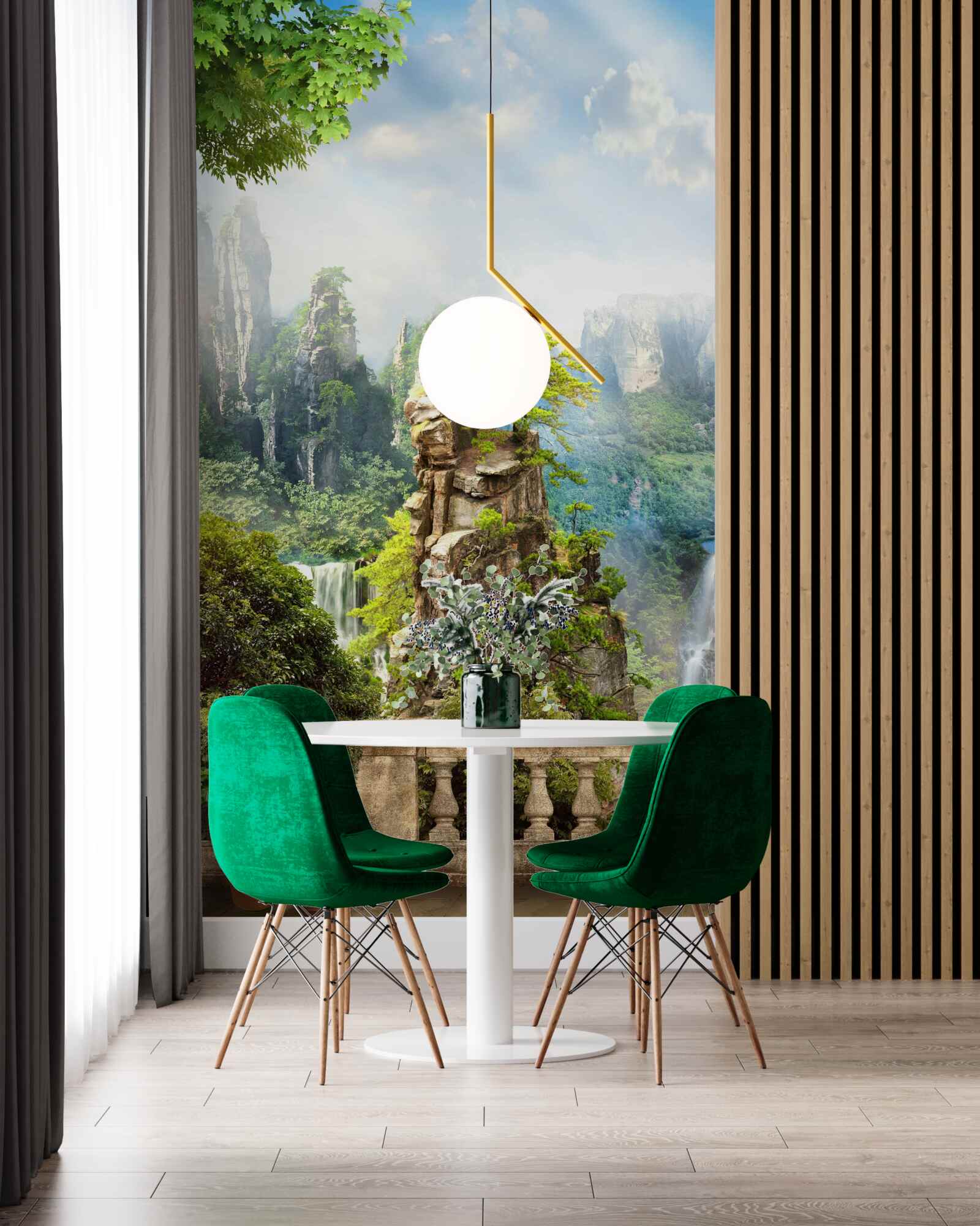 Фотошпалери скелі, всіяні деревами