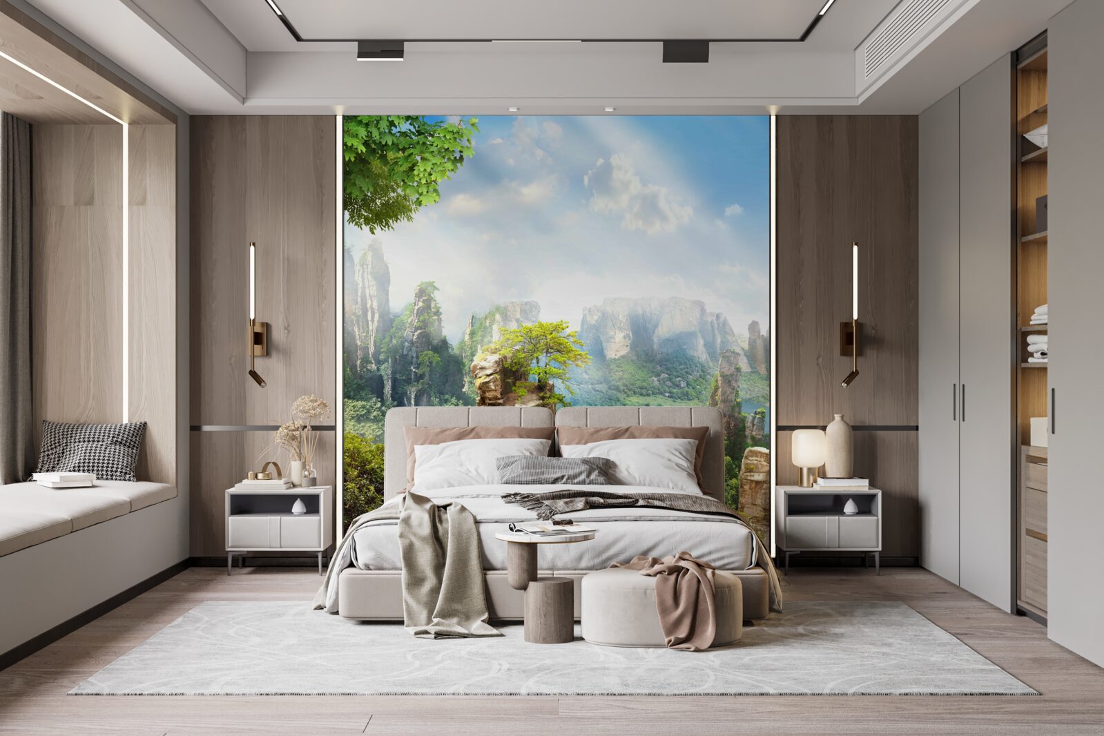 Фотошпалери скелі, всіяні деревами