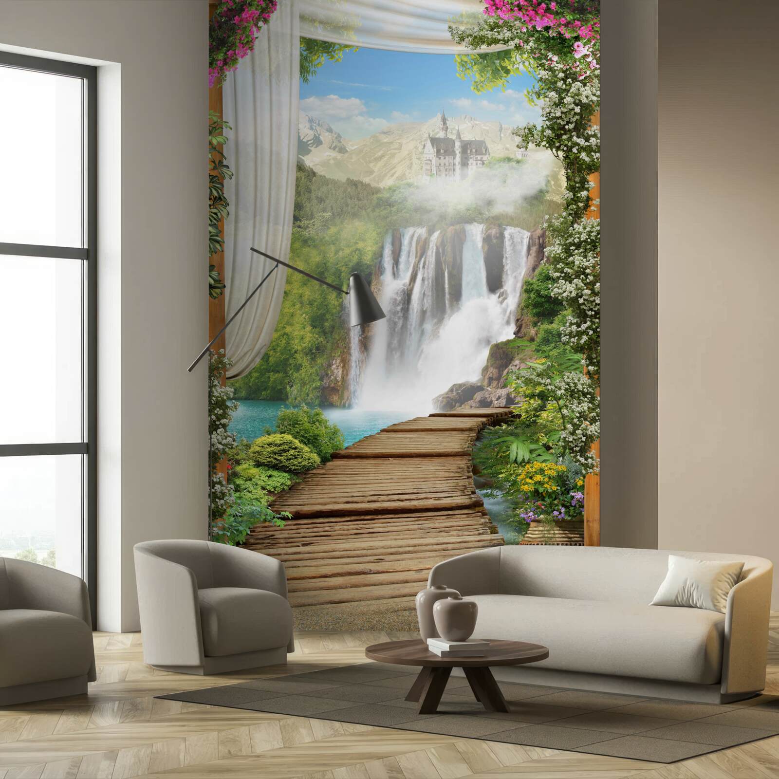 Фотошпалери стежка, що веде до водоспаду