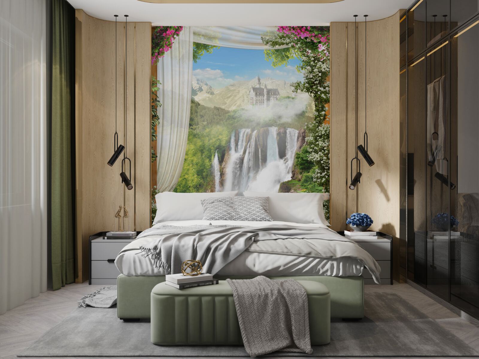 Фотошпалери стежка, що веде до водоспаду