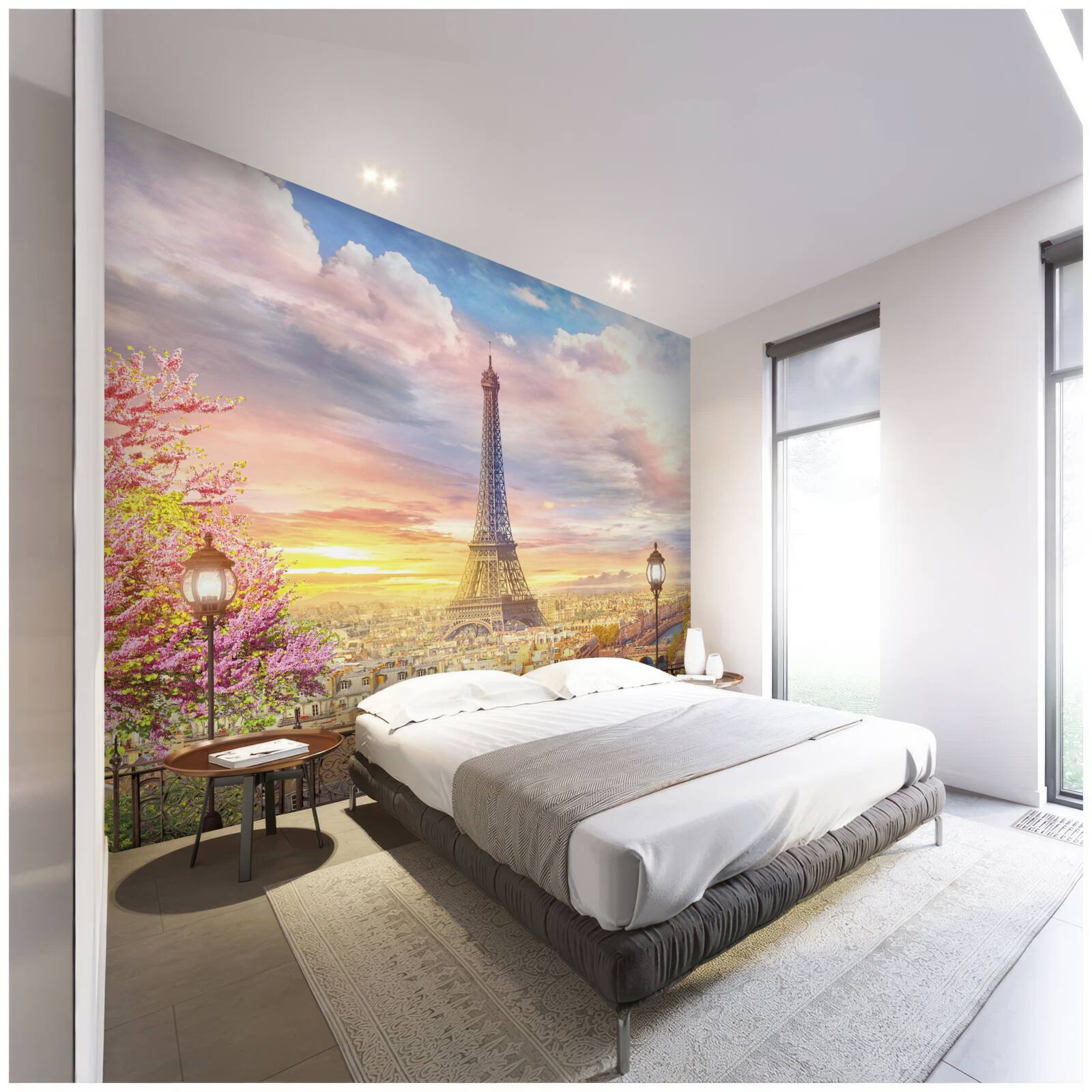 Фотошпалери хмарна панорама Ейфелевої вежі