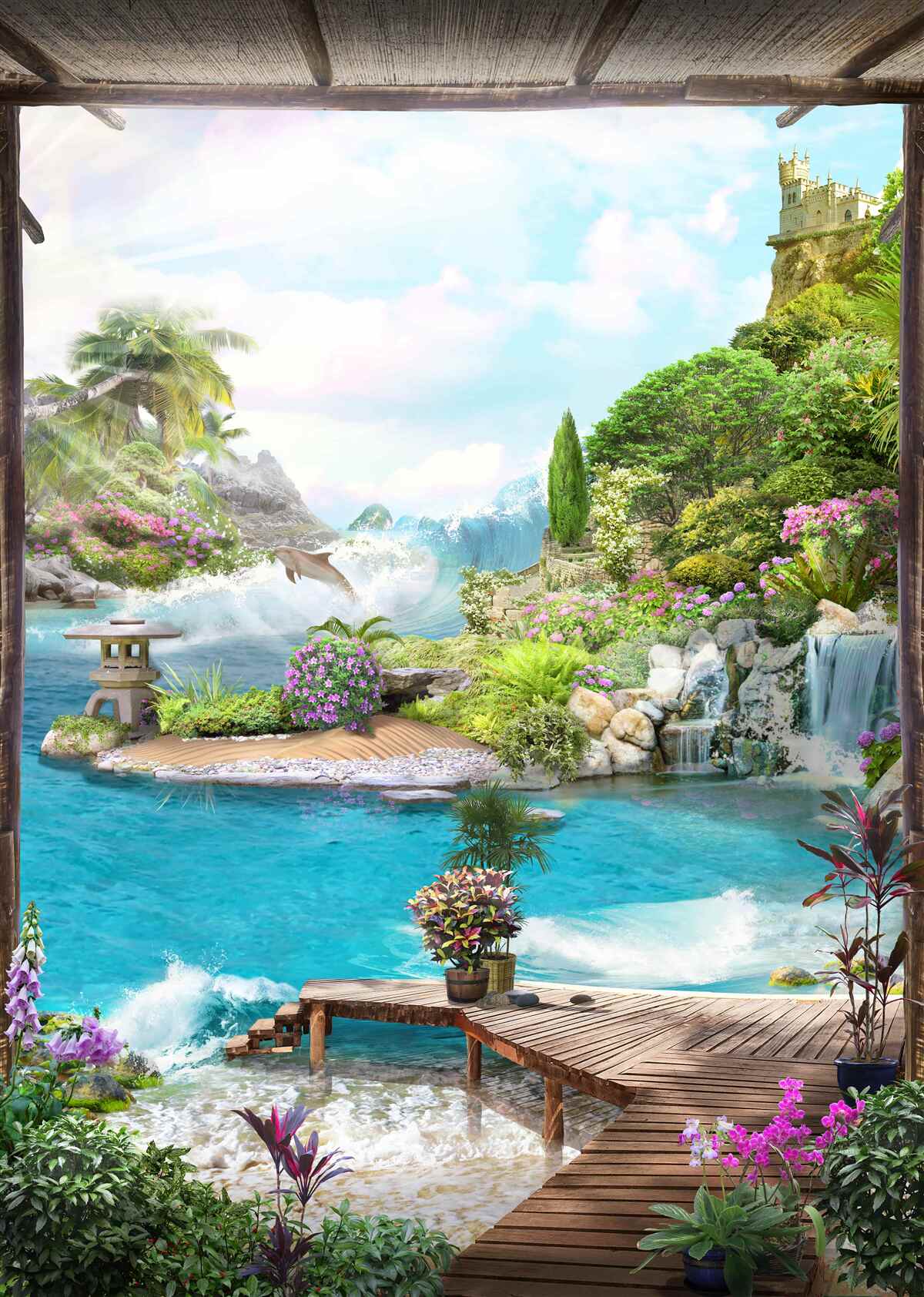 Фотошпалери приголомшливий ландшафт мальовничого оазису