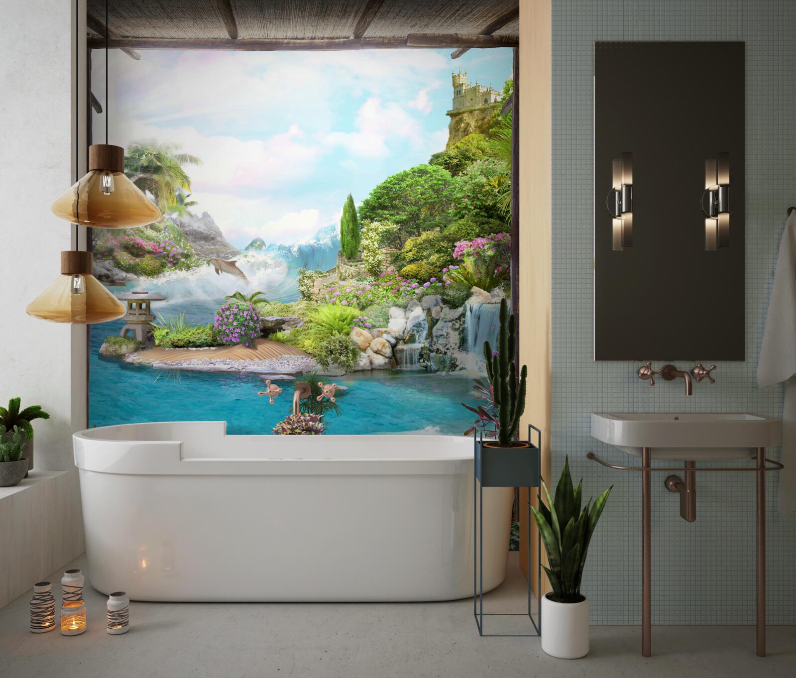 Фотошпалери приголомшливий ландшафт мальовничого оазису