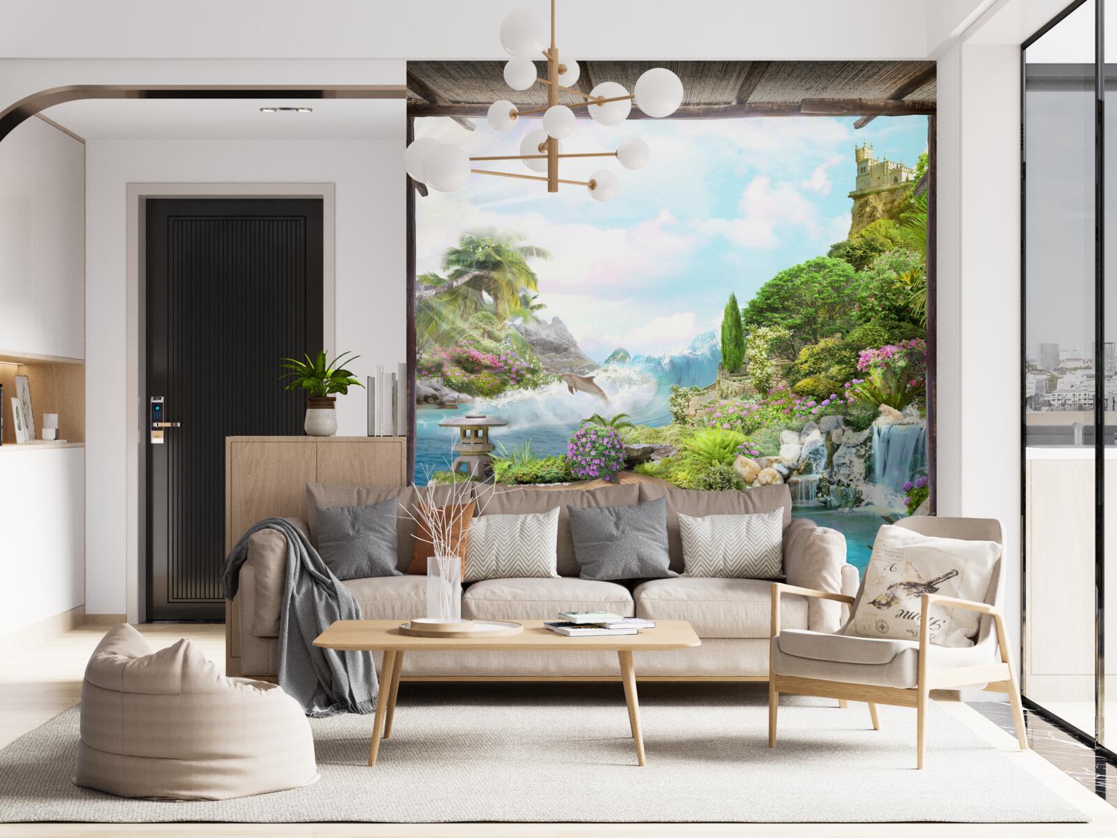 Фотошпалери приголомшливий ландшафт мальовничого оазису