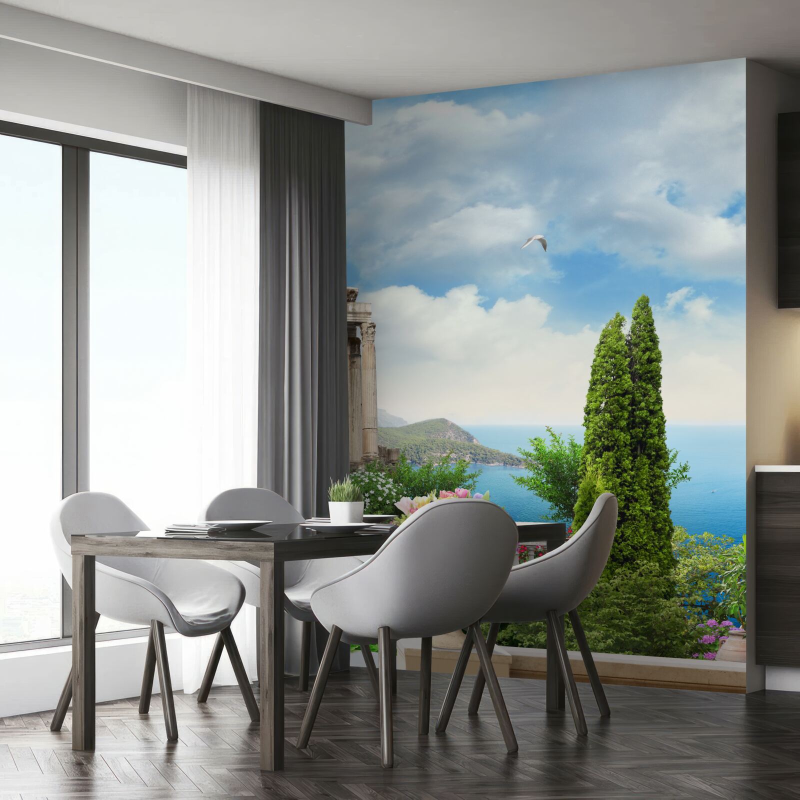 Фотошпалери вид на прекрасний краєвид з балкона