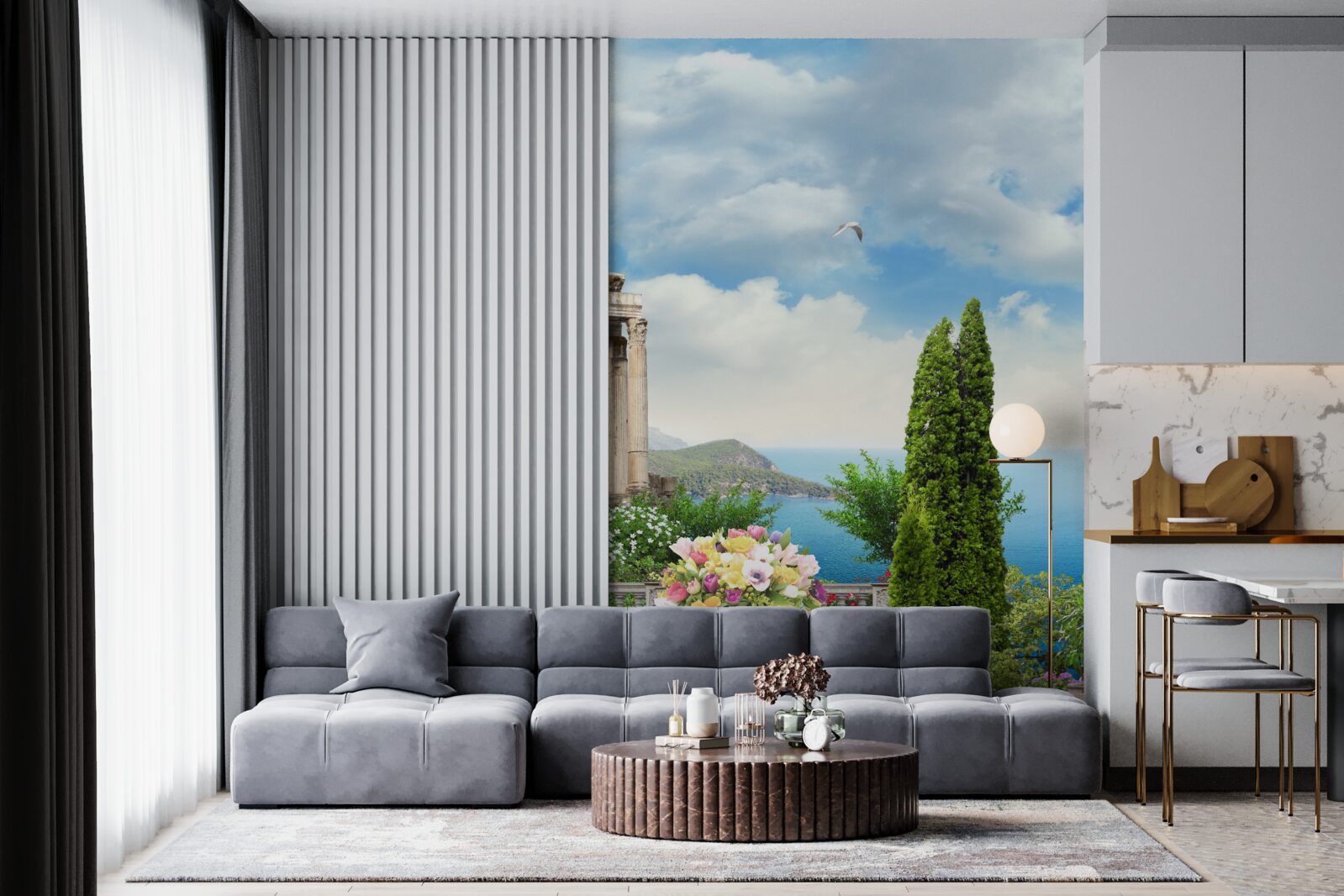 Фотошпалери вид на прекрасний краєвид з балкона