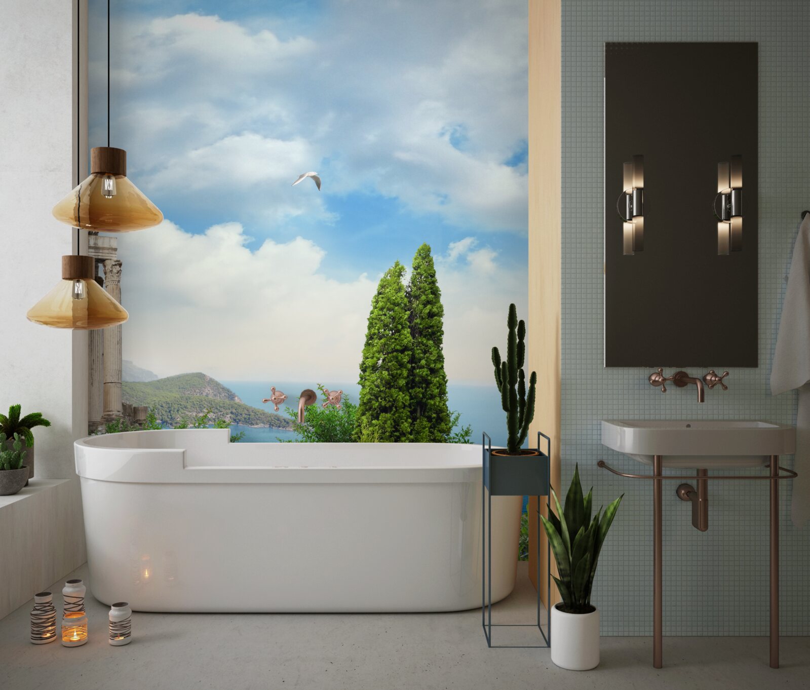 Фотошпалери вид на прекрасний краєвид з балкона