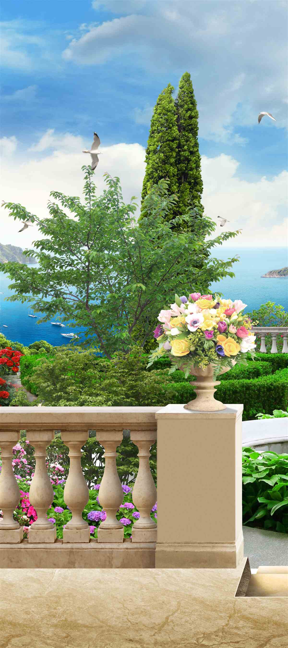 Фотошпалери квіти в горщиках