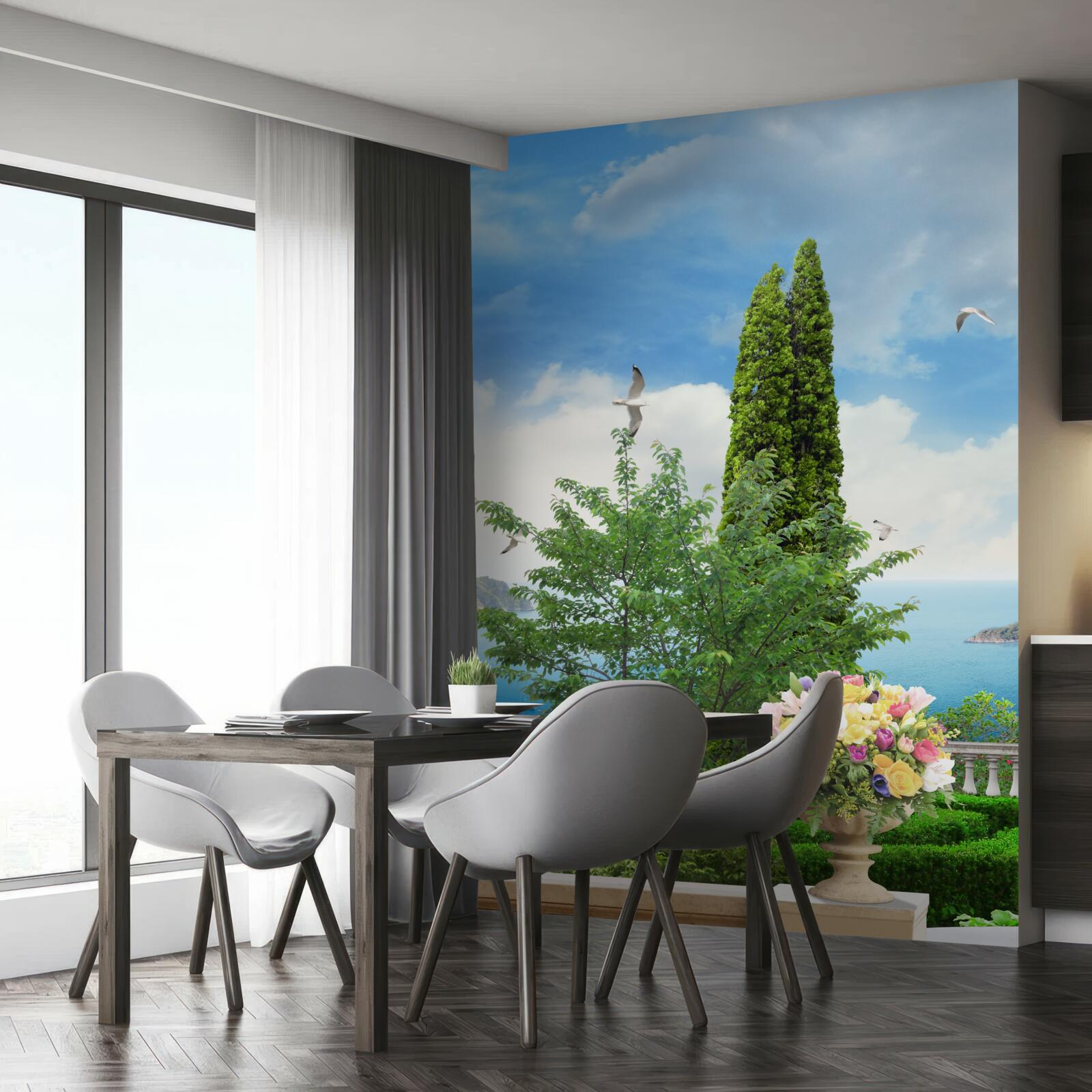 Фотошпалери квіти в горщиках