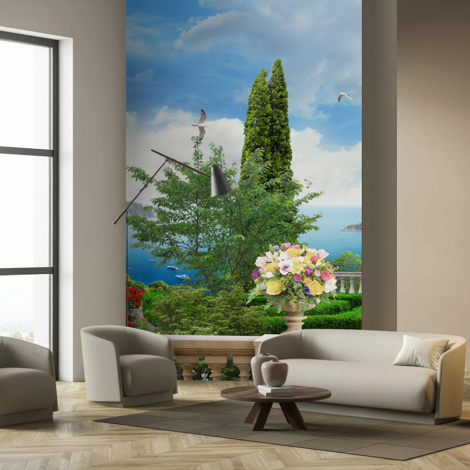 Фотошпалери квіти в горщиках