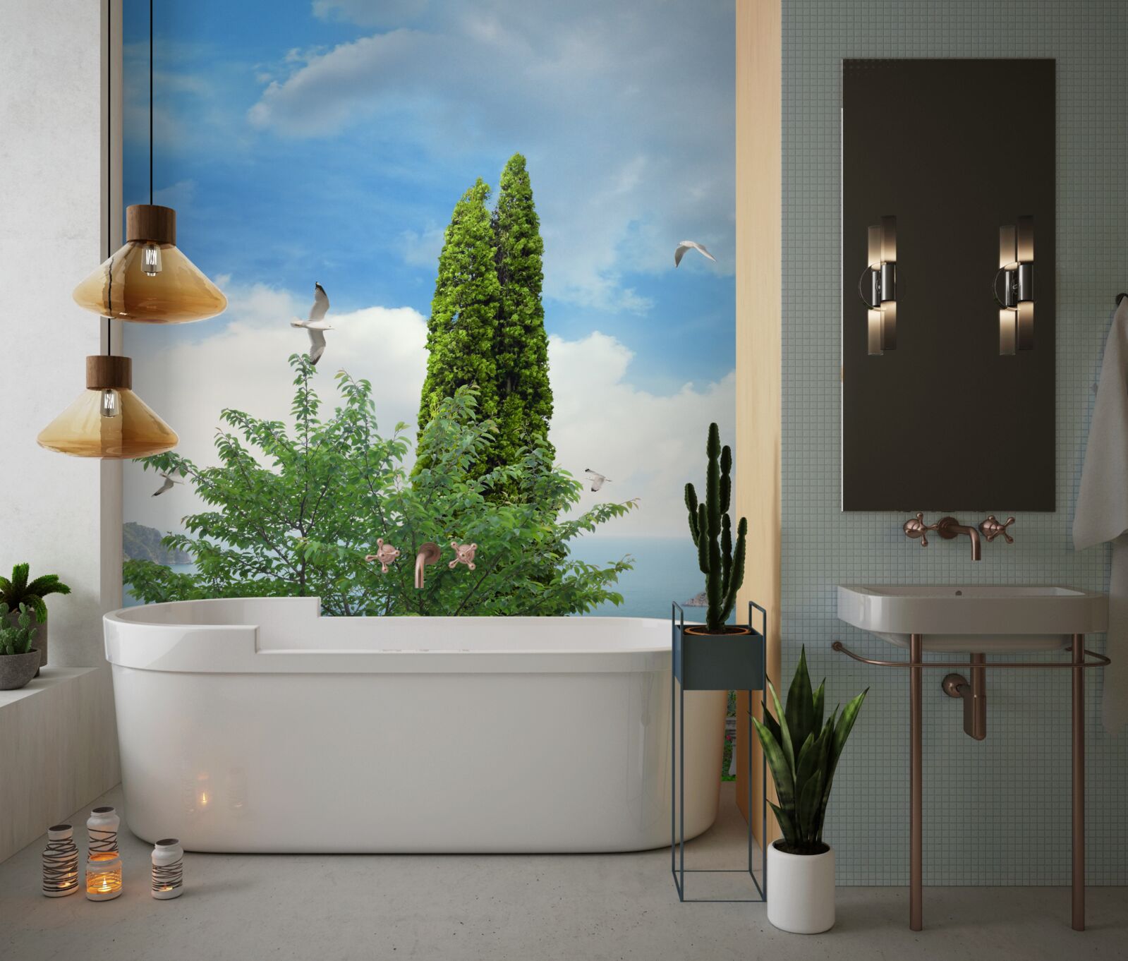 Фотошпалери квіти в горщиках