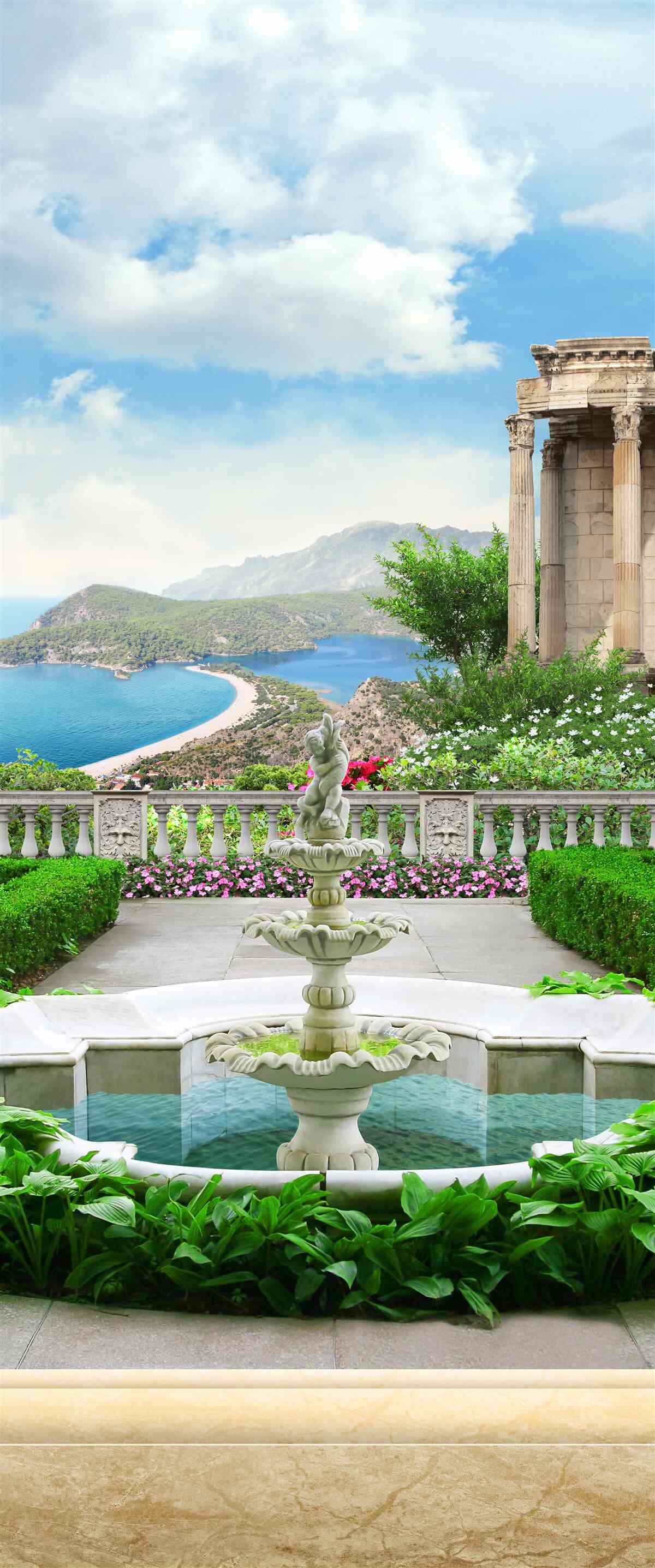 Фотошпалери водний об'єкт у саду