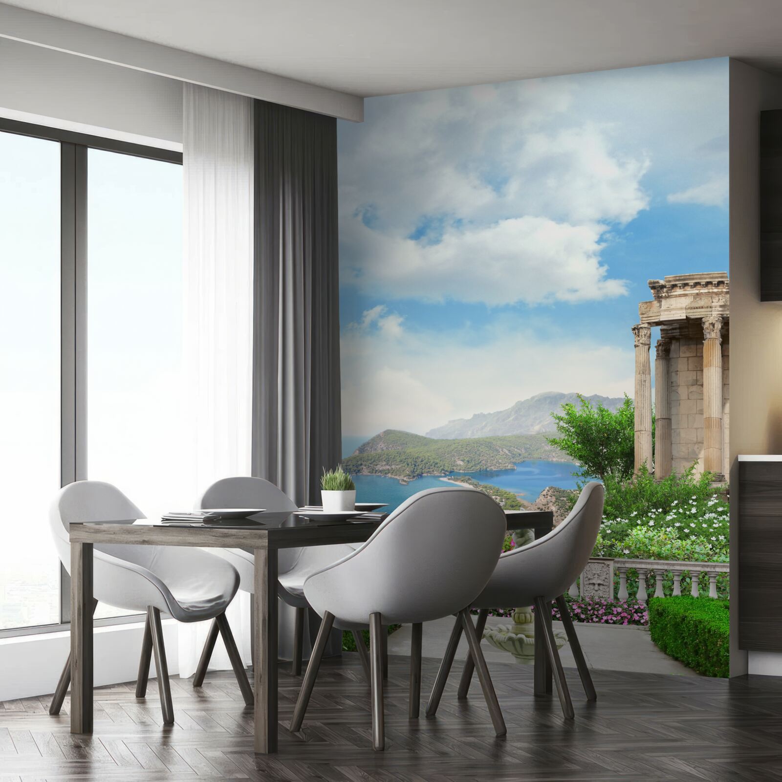 Фотошпалери водний об'єкт у саду