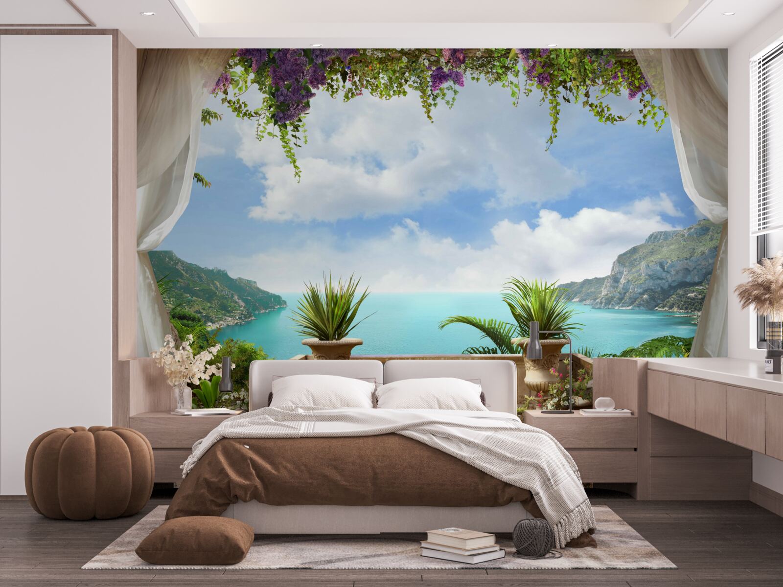 Фотошпалери зручний балкон з рослинами