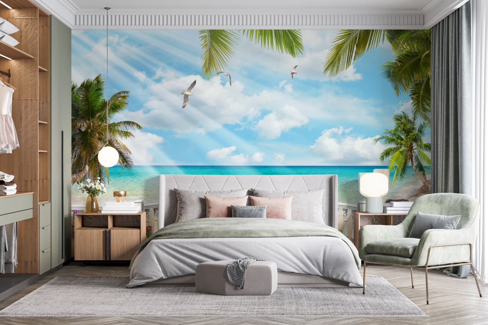 Фотошпалери лоджія з видом на океан