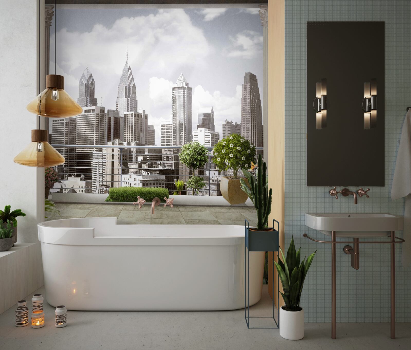 Фотошпалери пейзаж міських хмарочосів