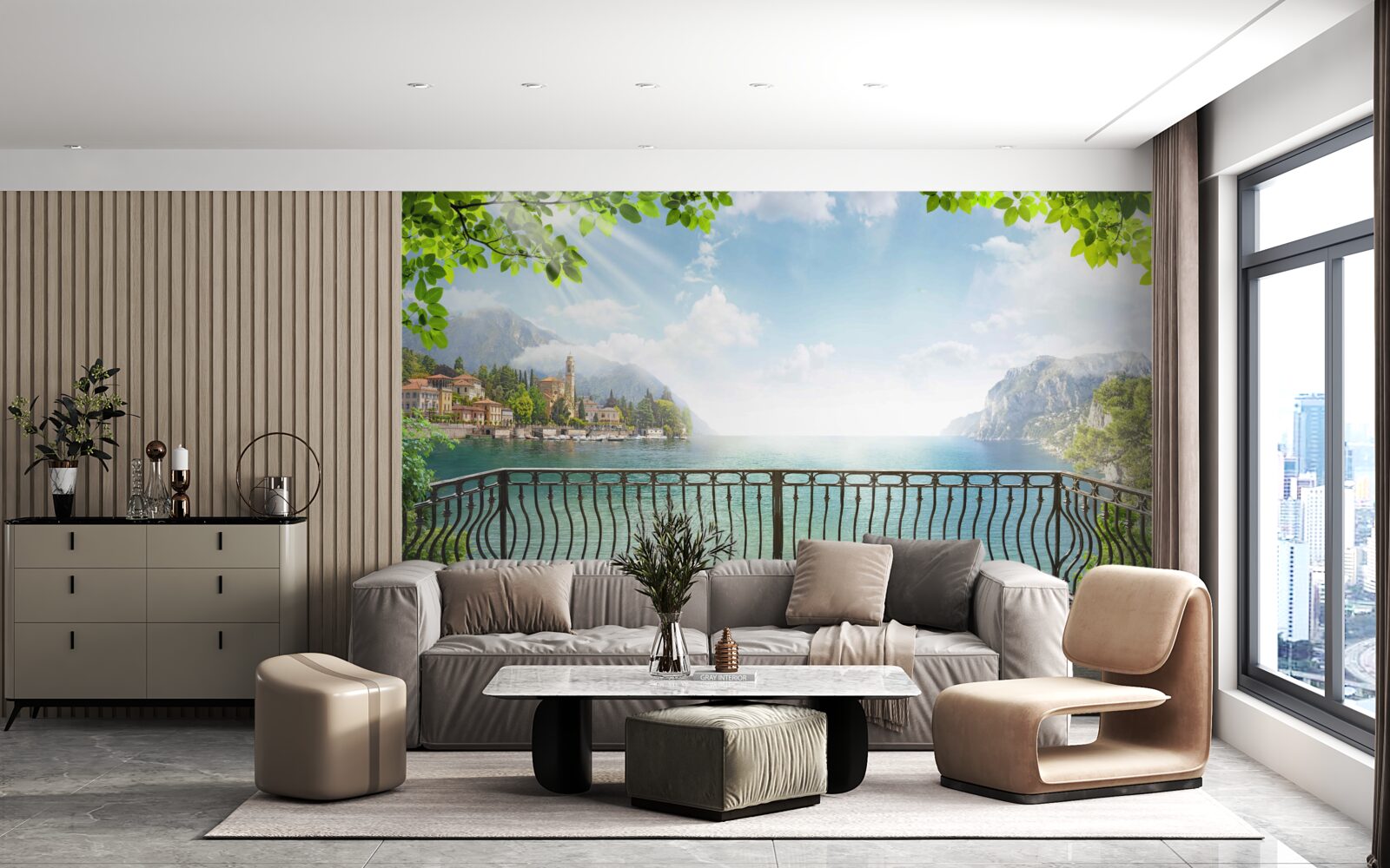 Фотошпалери панорама з відкритої тераси