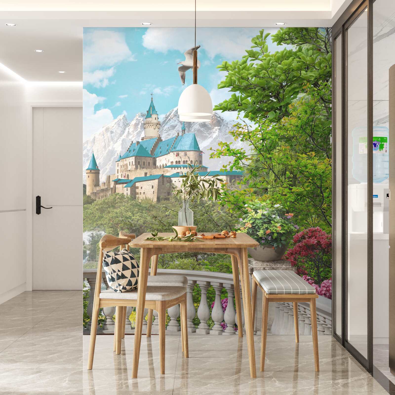 Фотошпалери лоджія з видом на фортецю