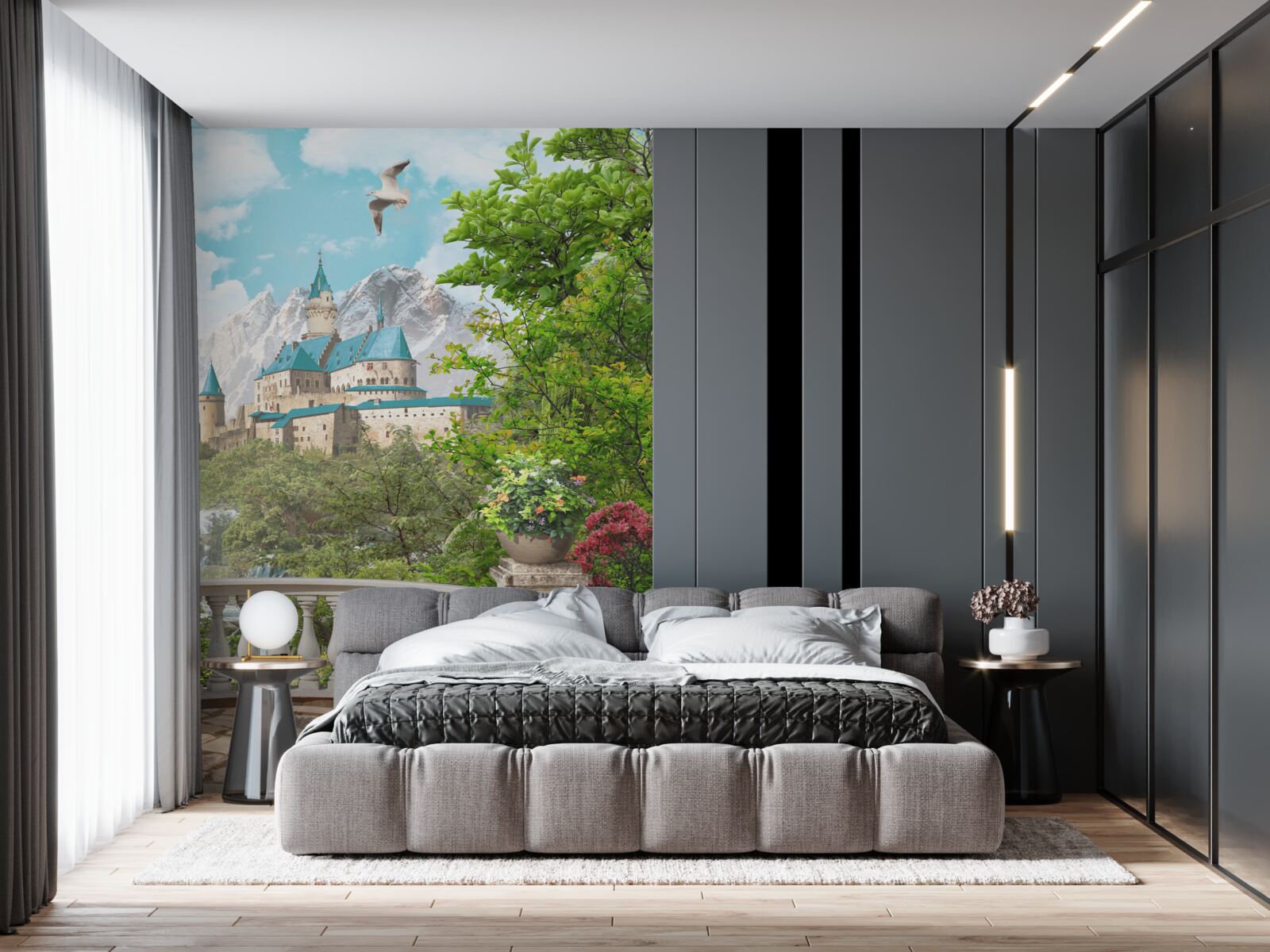 Фотошпалери лоджія з видом на фортецю