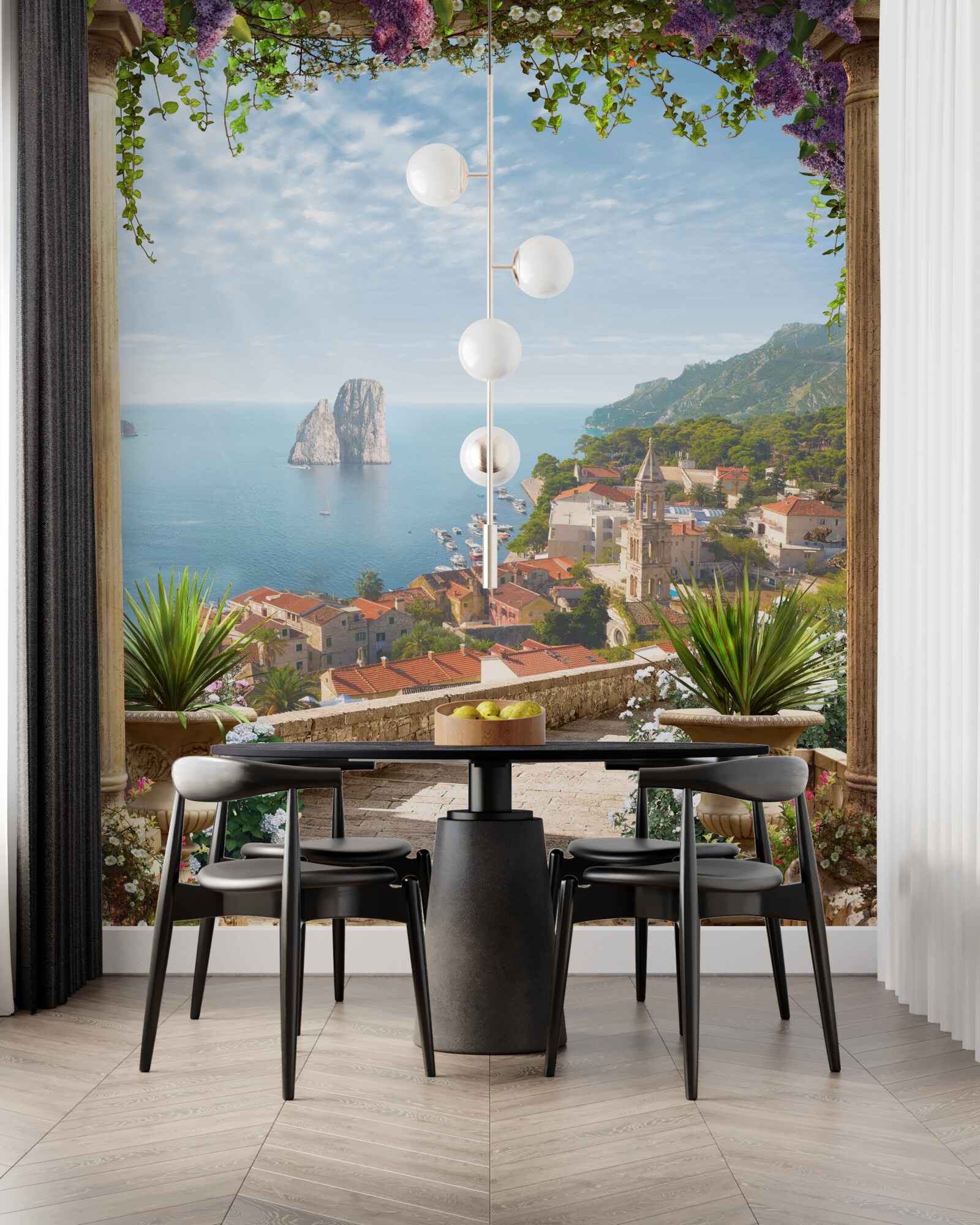 Фотошпалери панорама історичного міста та моря