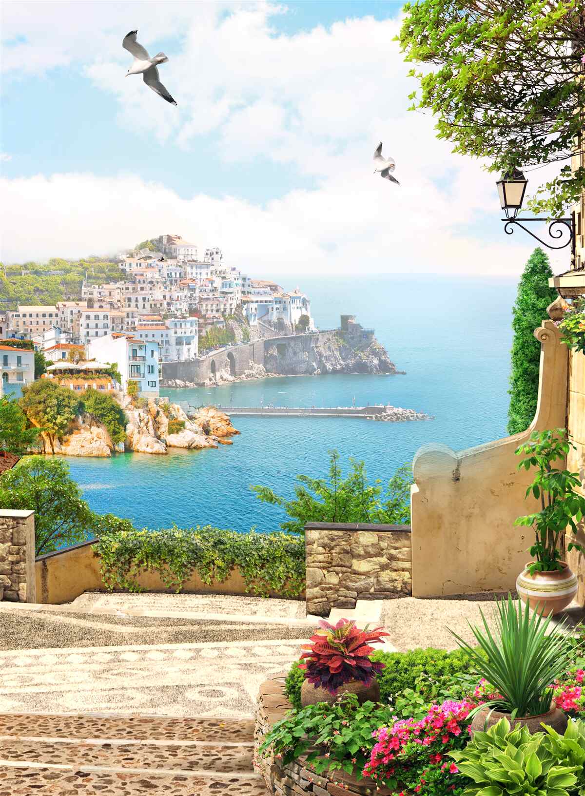 Фотошпалери будинки на узбережжі