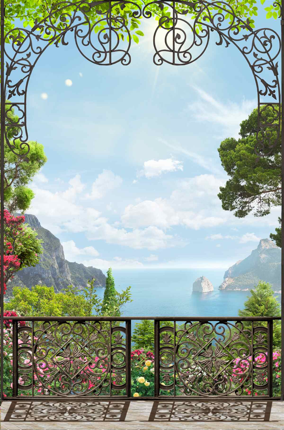 Фотошпалери чудовий пейзаж з морем і скелями