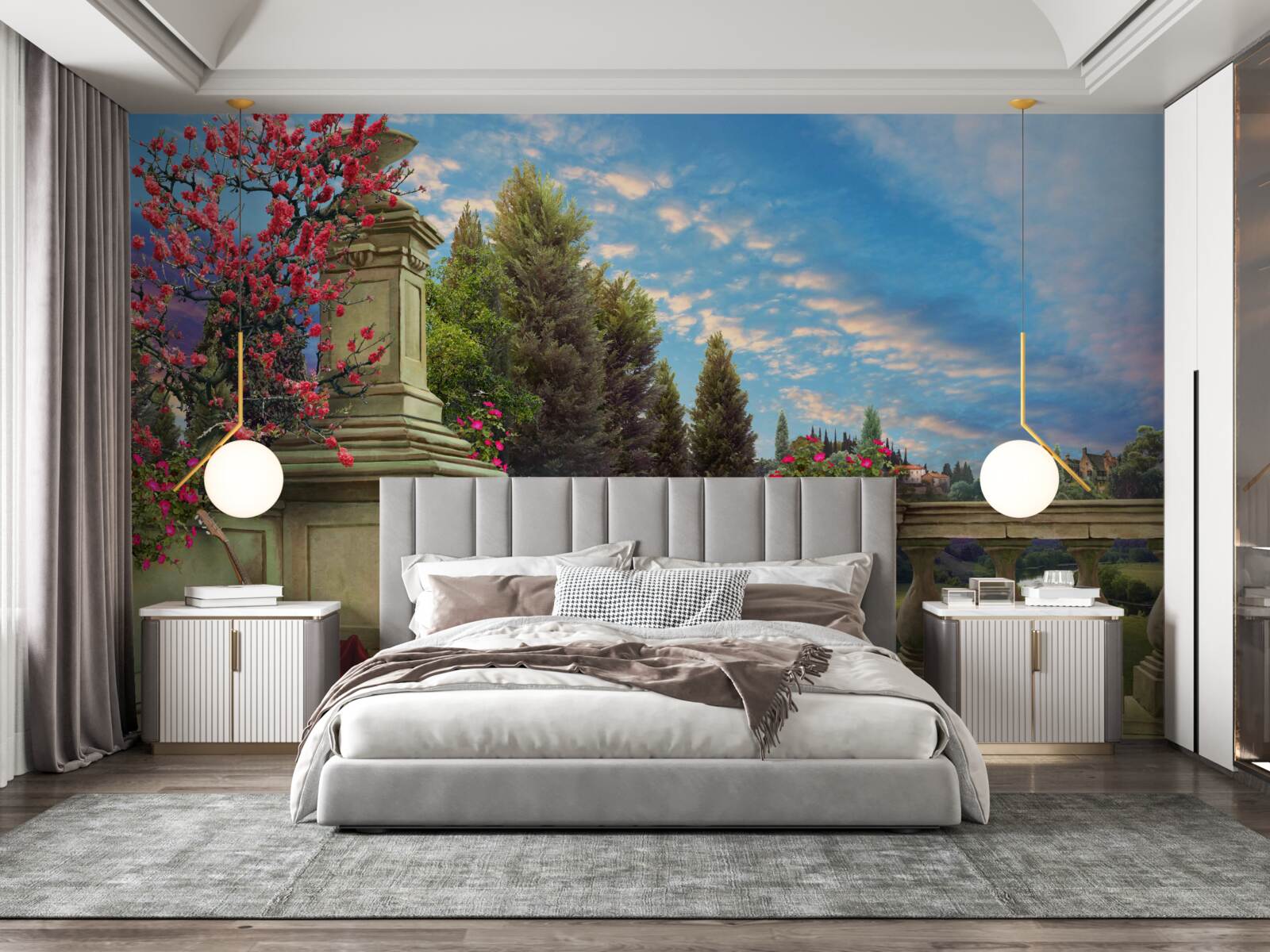 Фотошпалери покинутий музичний інструмент і червона тканина