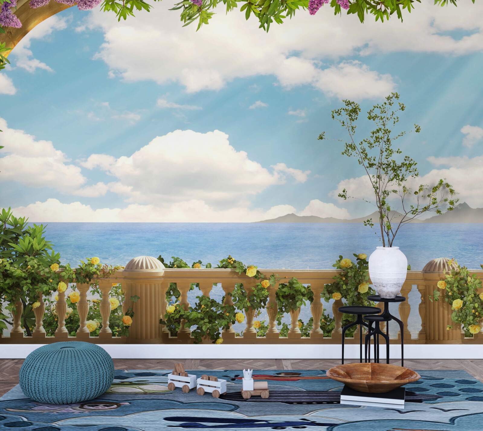 Фотошпалери панорама моря і хмарного неба