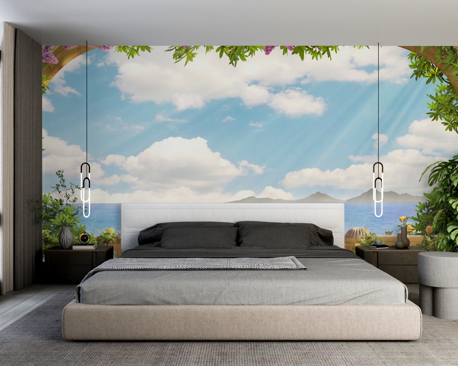 Фотошпалери панорама моря і хмарного неба