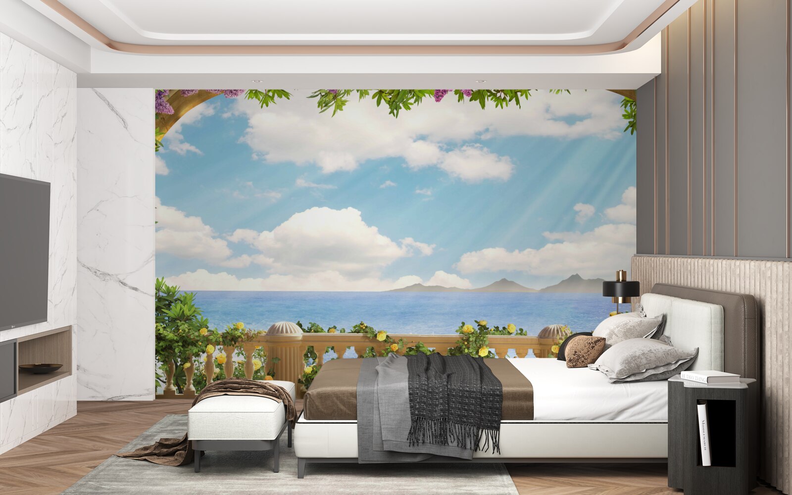 Фотошпалери панорама моря і хмарного неба