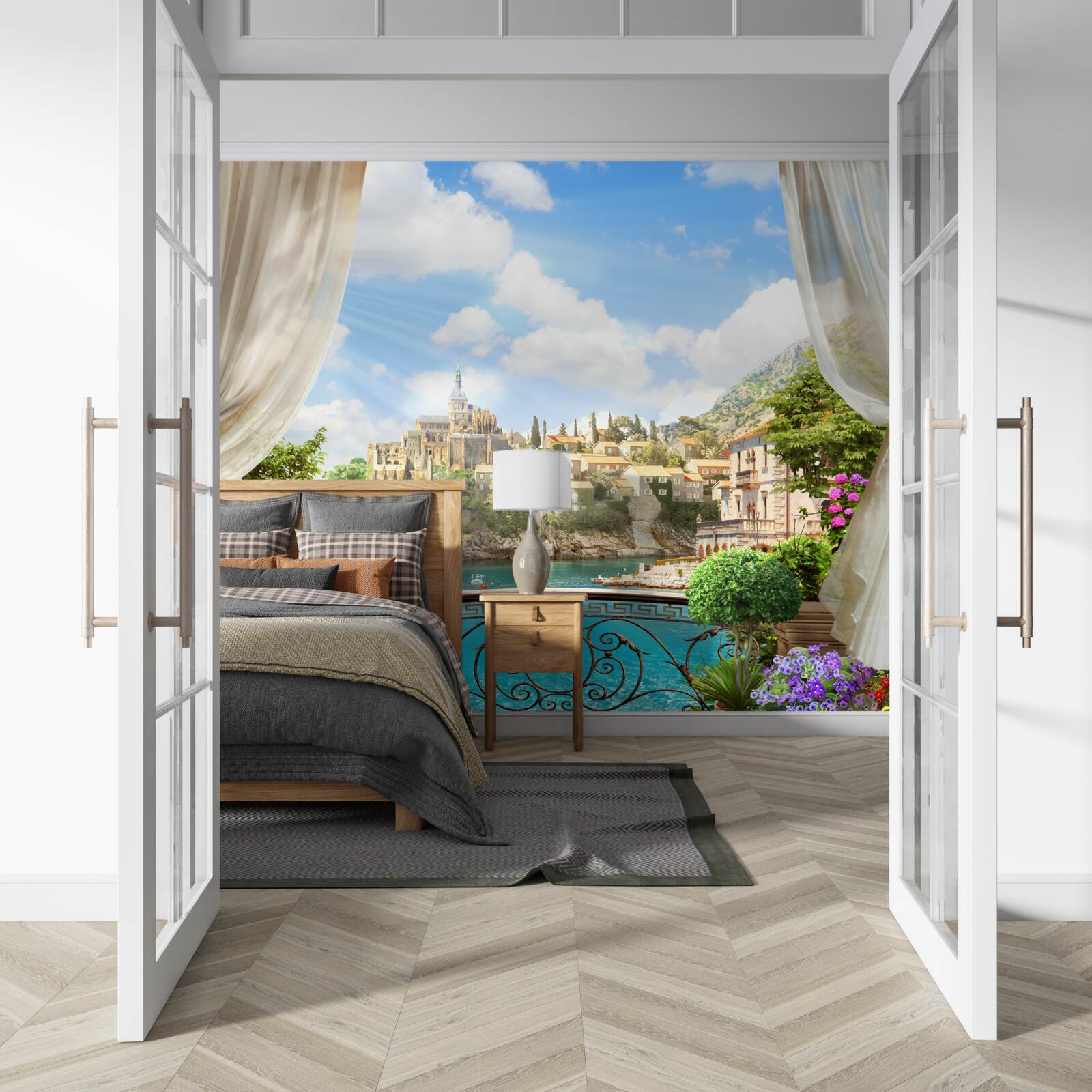 Фотошпалери панорамний вид на місто з балкона