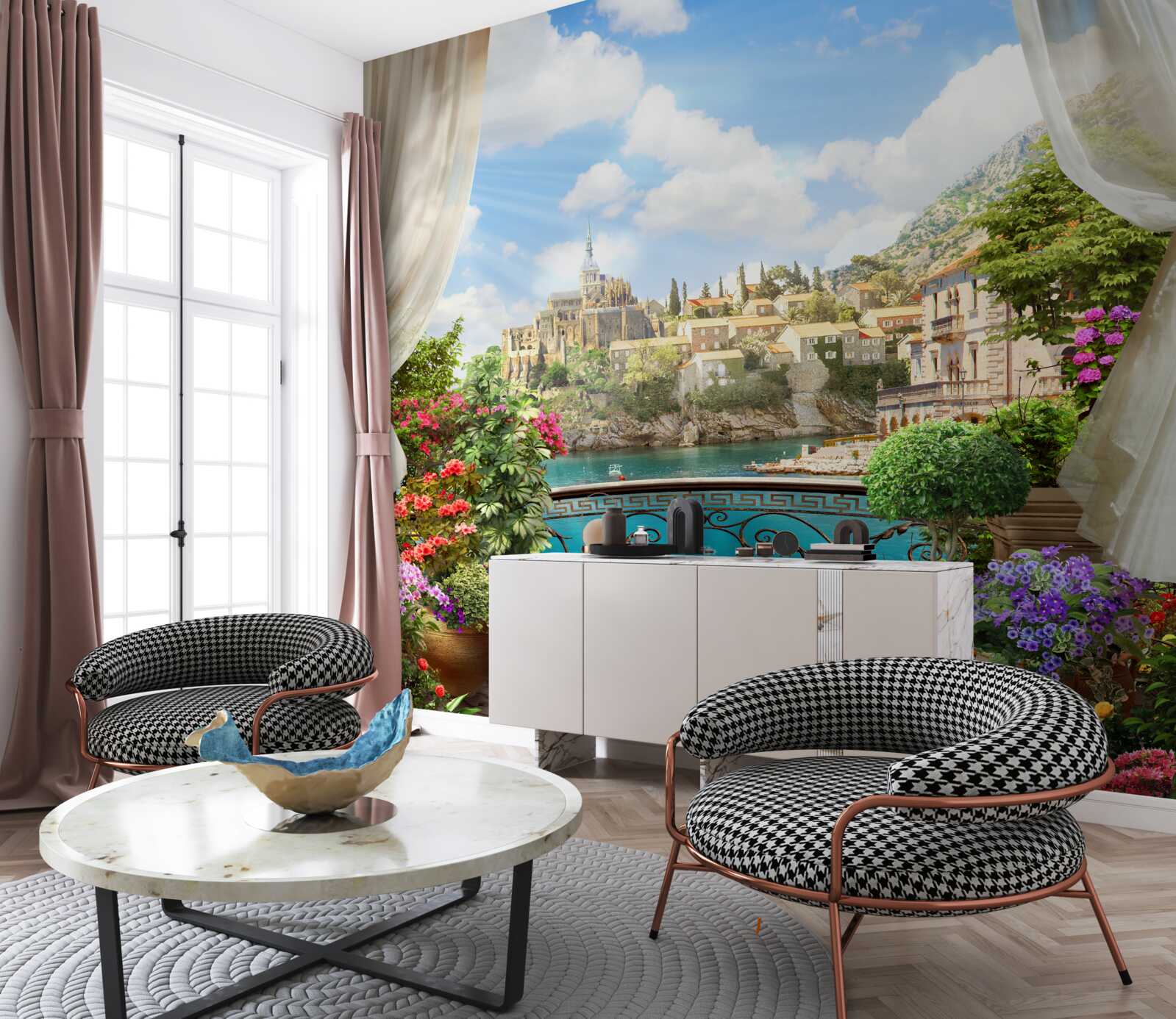 Фотошпалери панорамний вид на місто з балкона