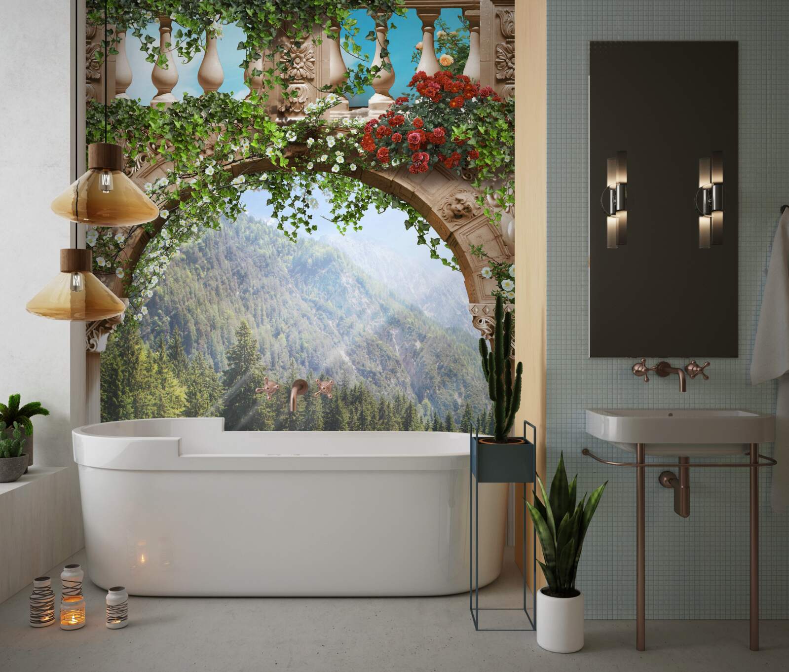 Фотошпалери човен, прикрашений квітами біля носа