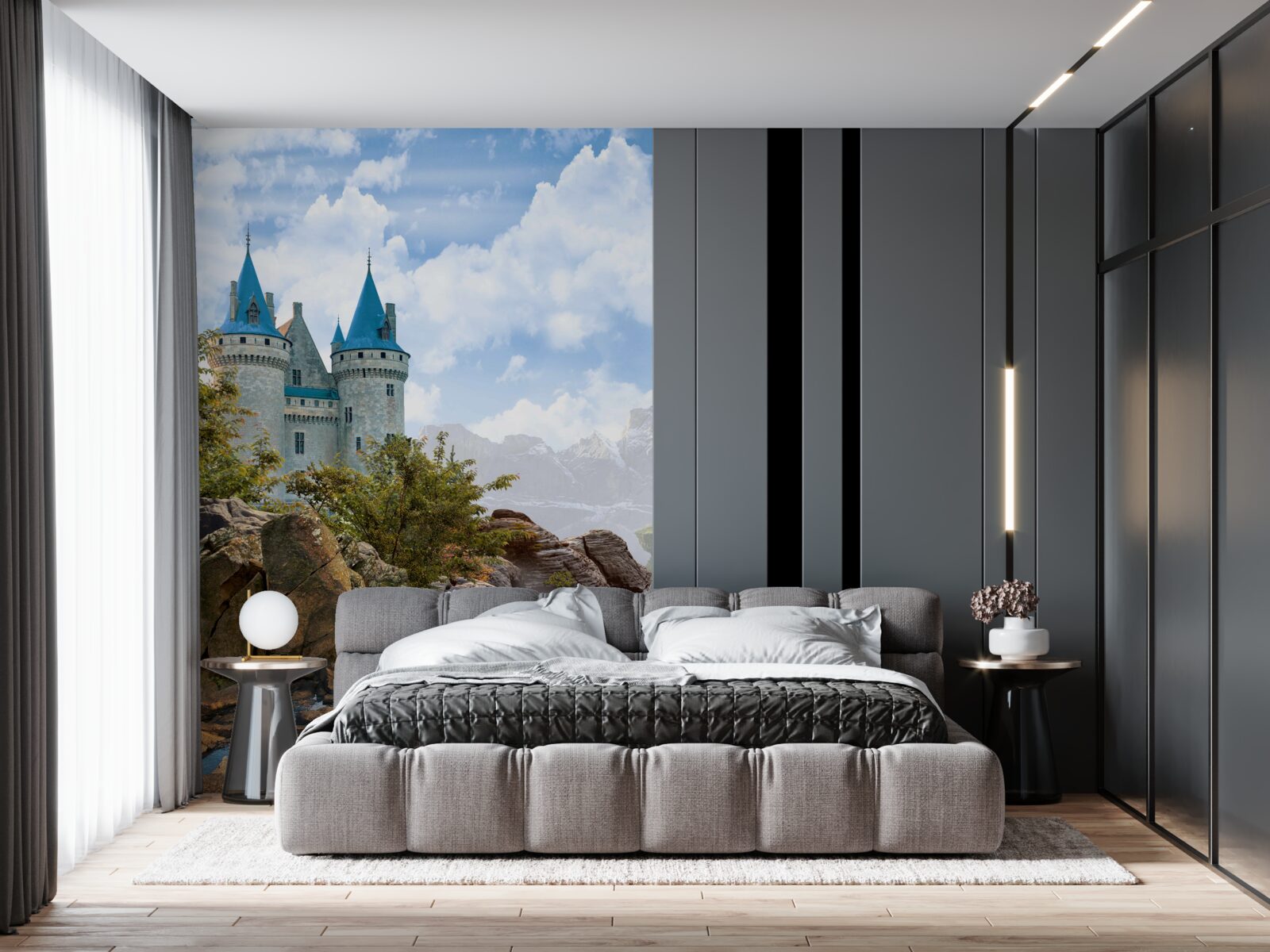 Фотошпалери казковий замок, висічений у скелях