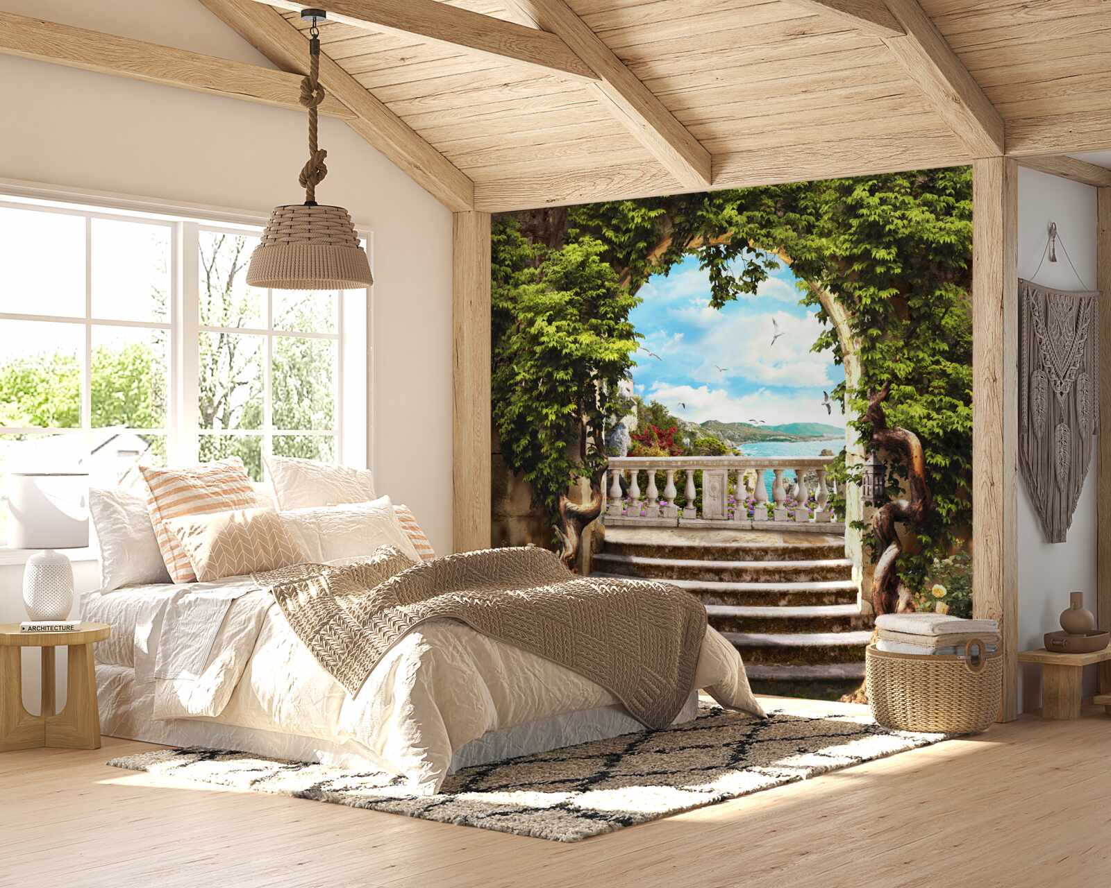 Фотошпалери сходи, що ведуть на балкон