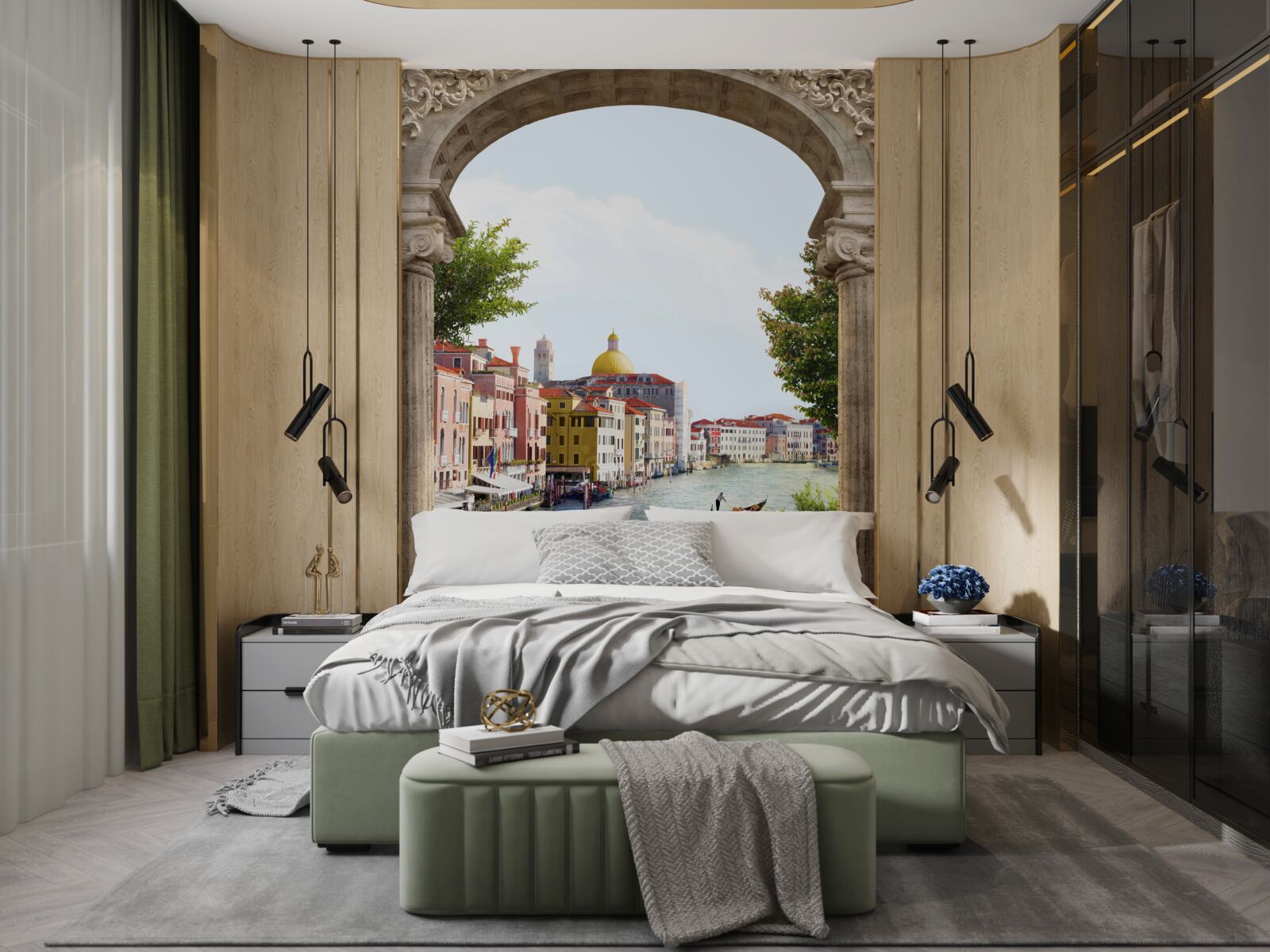 Фотошпалери Арка на терасі та чудовий краєвид